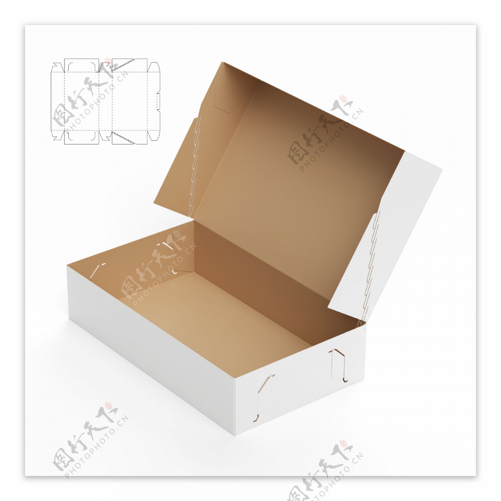 包装纸盒与平面图