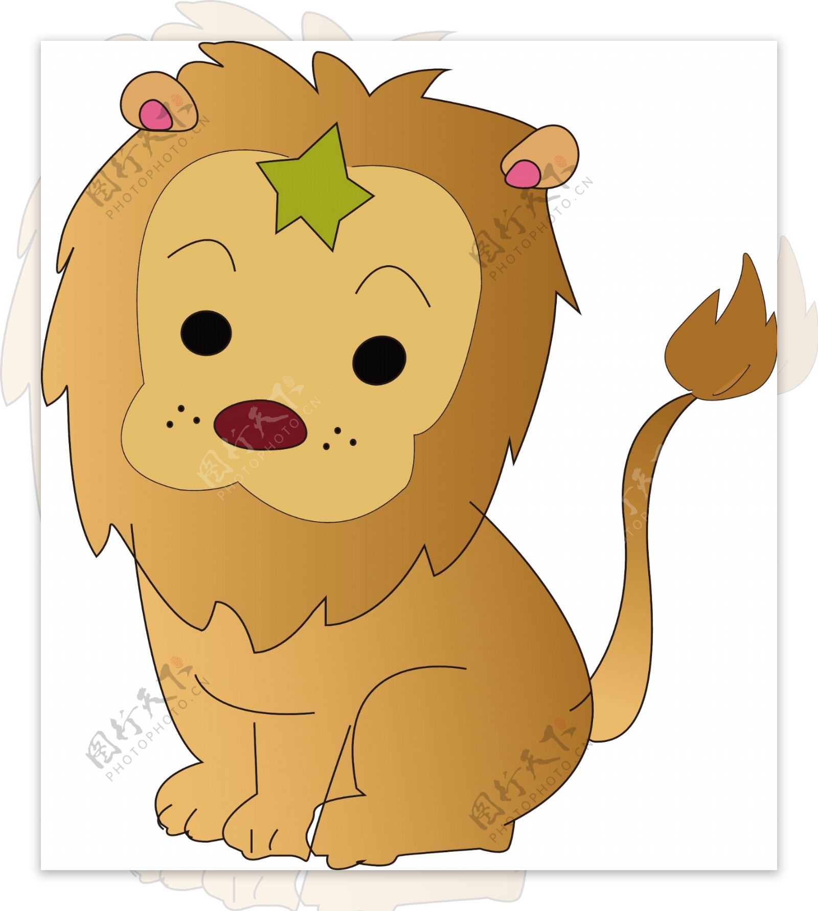 卡通动物狮子矢量图