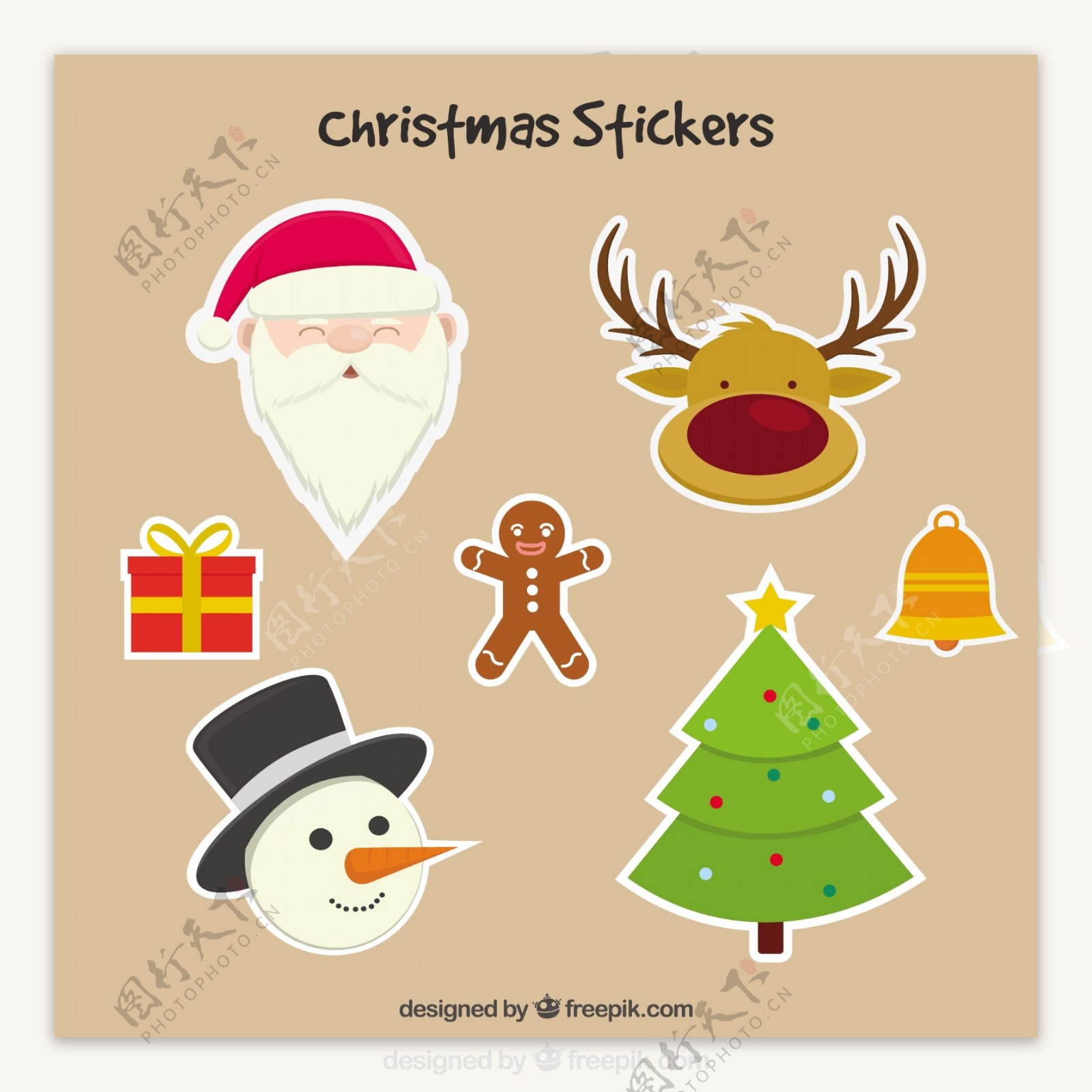 可爱的圣诞人物stikers