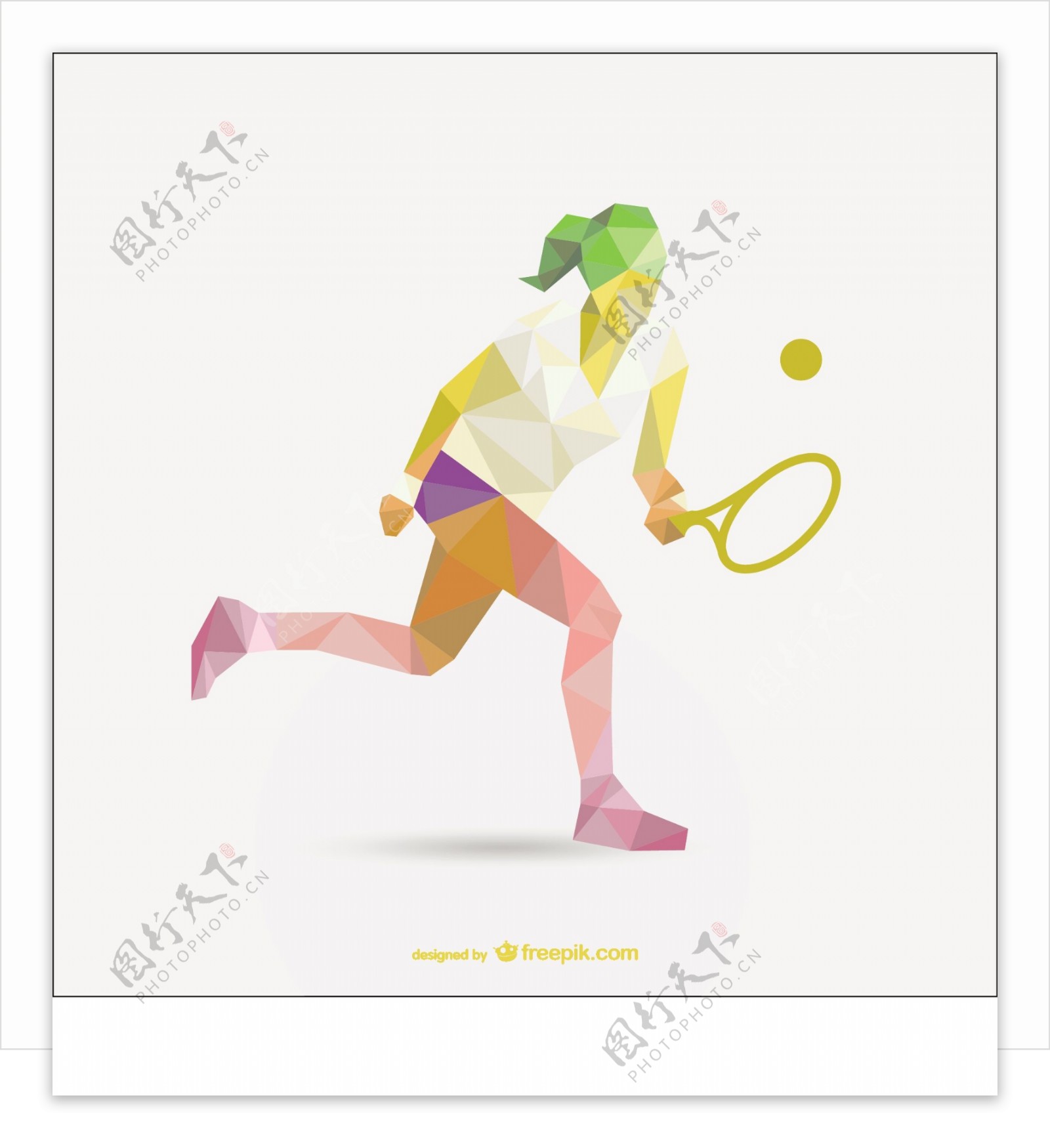 网球女子运动员的几何图