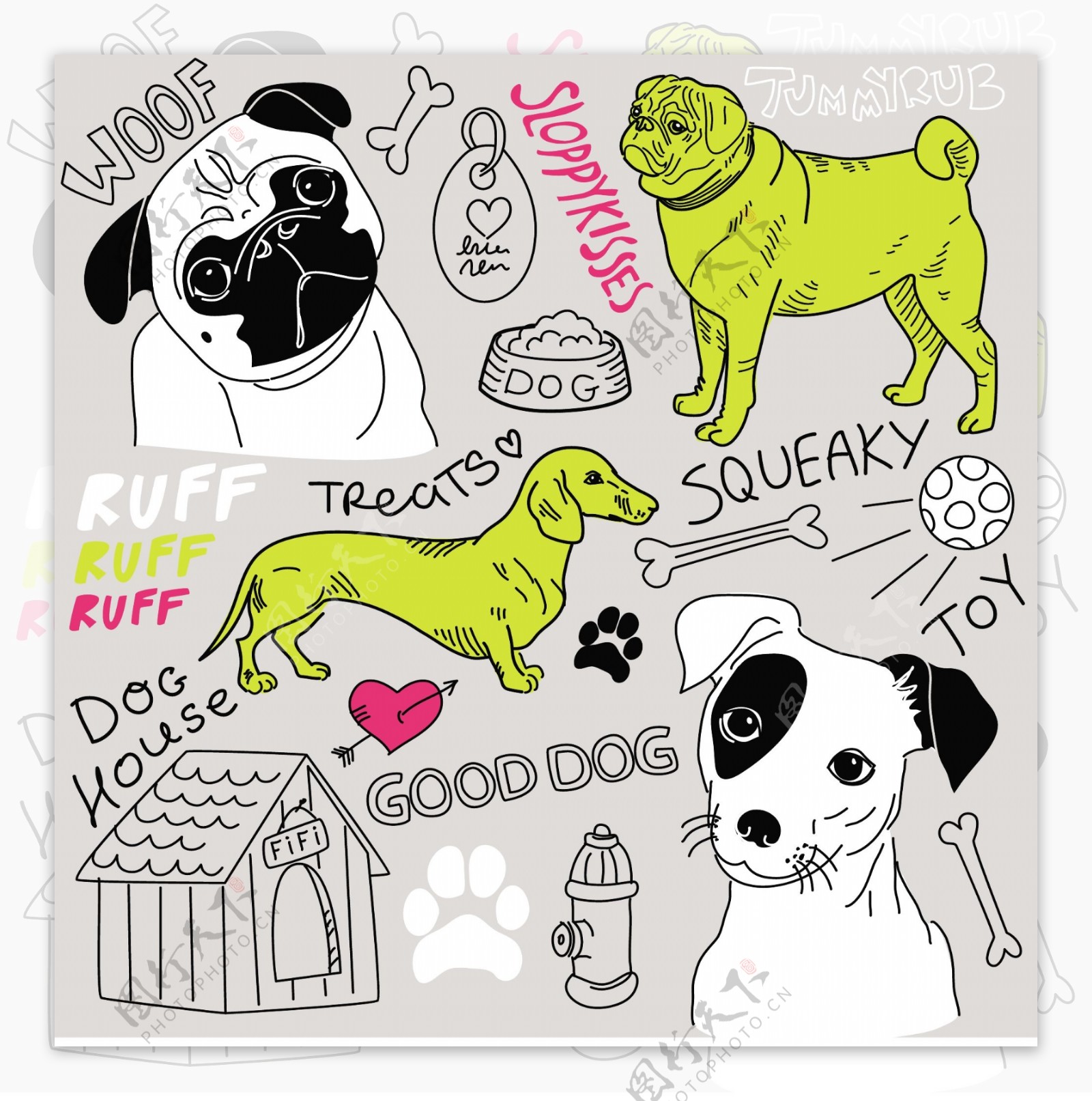 小狗涂鸦|插画|插画习作|好嗝 - 原创作品 - 站酷 (ZCOOL)