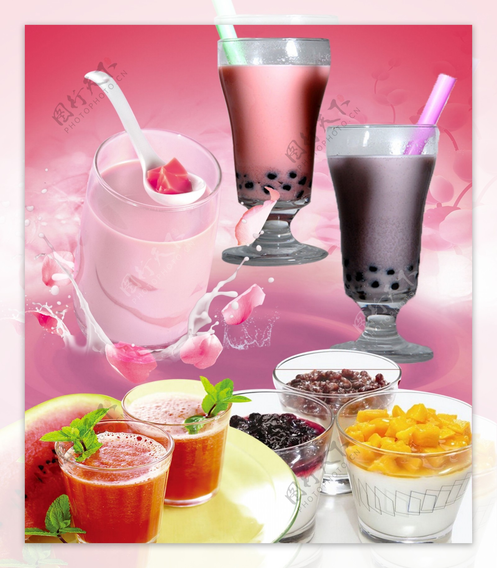 珍珠奶茶果汁广告