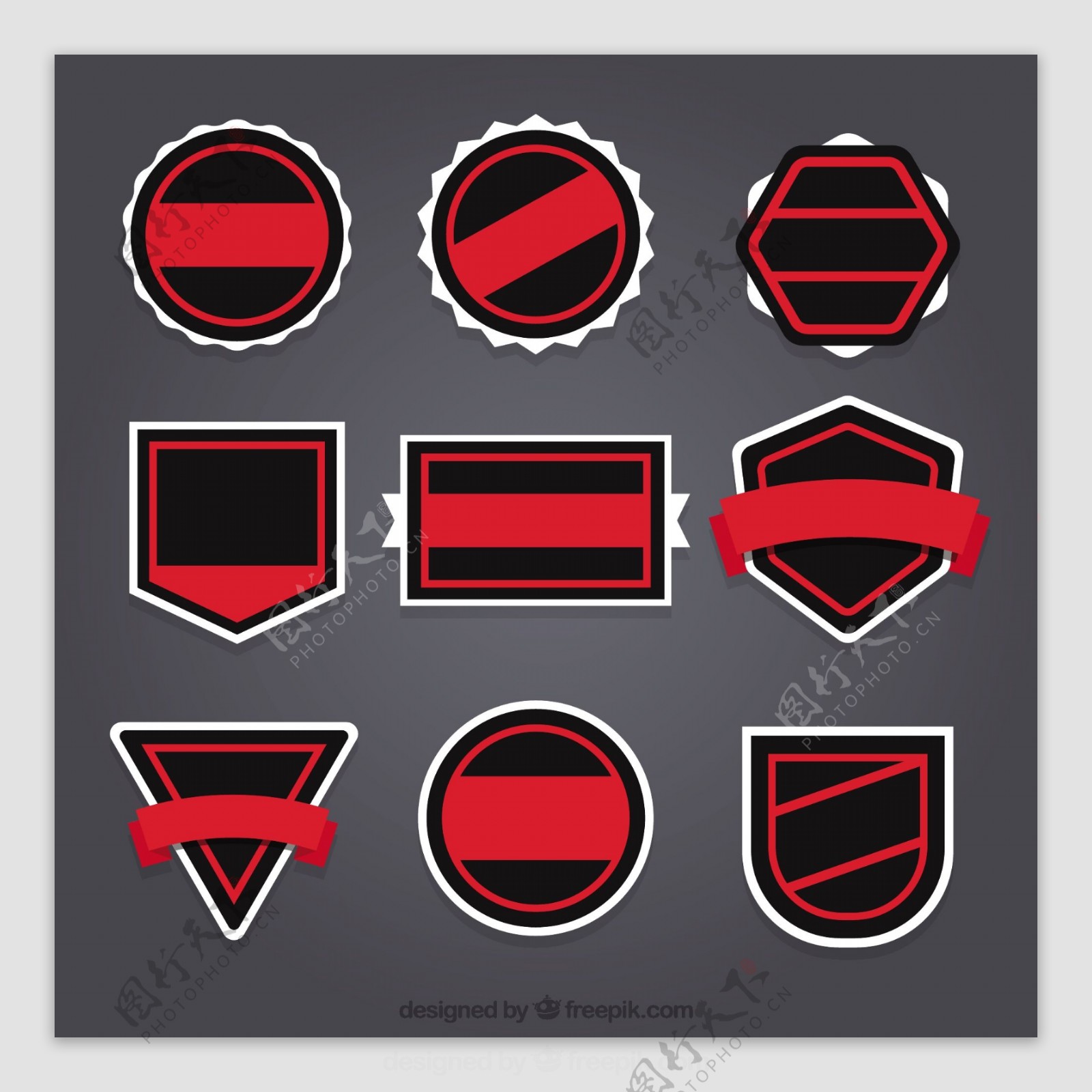 红色和黑色徽章