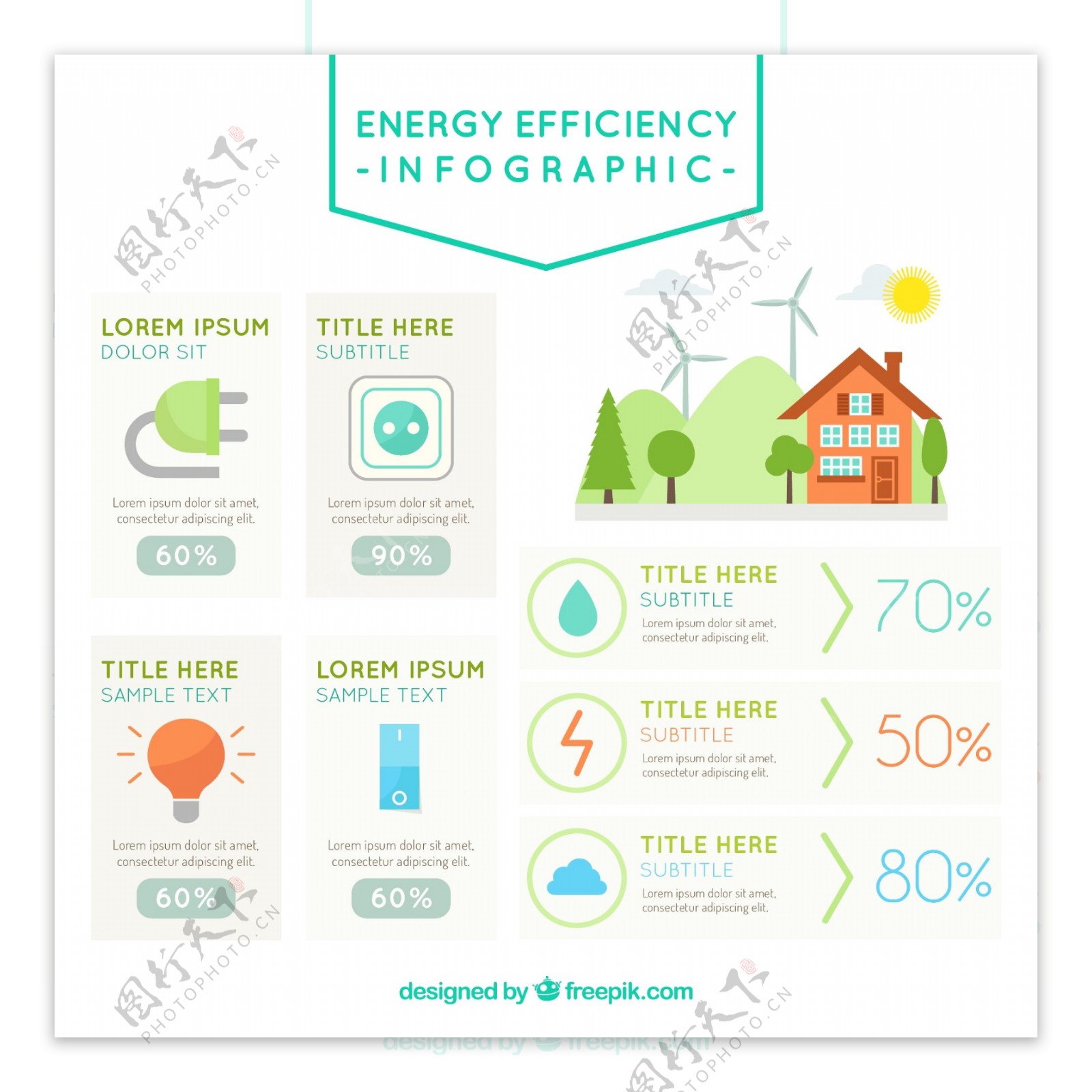 生态infography关于能源效率