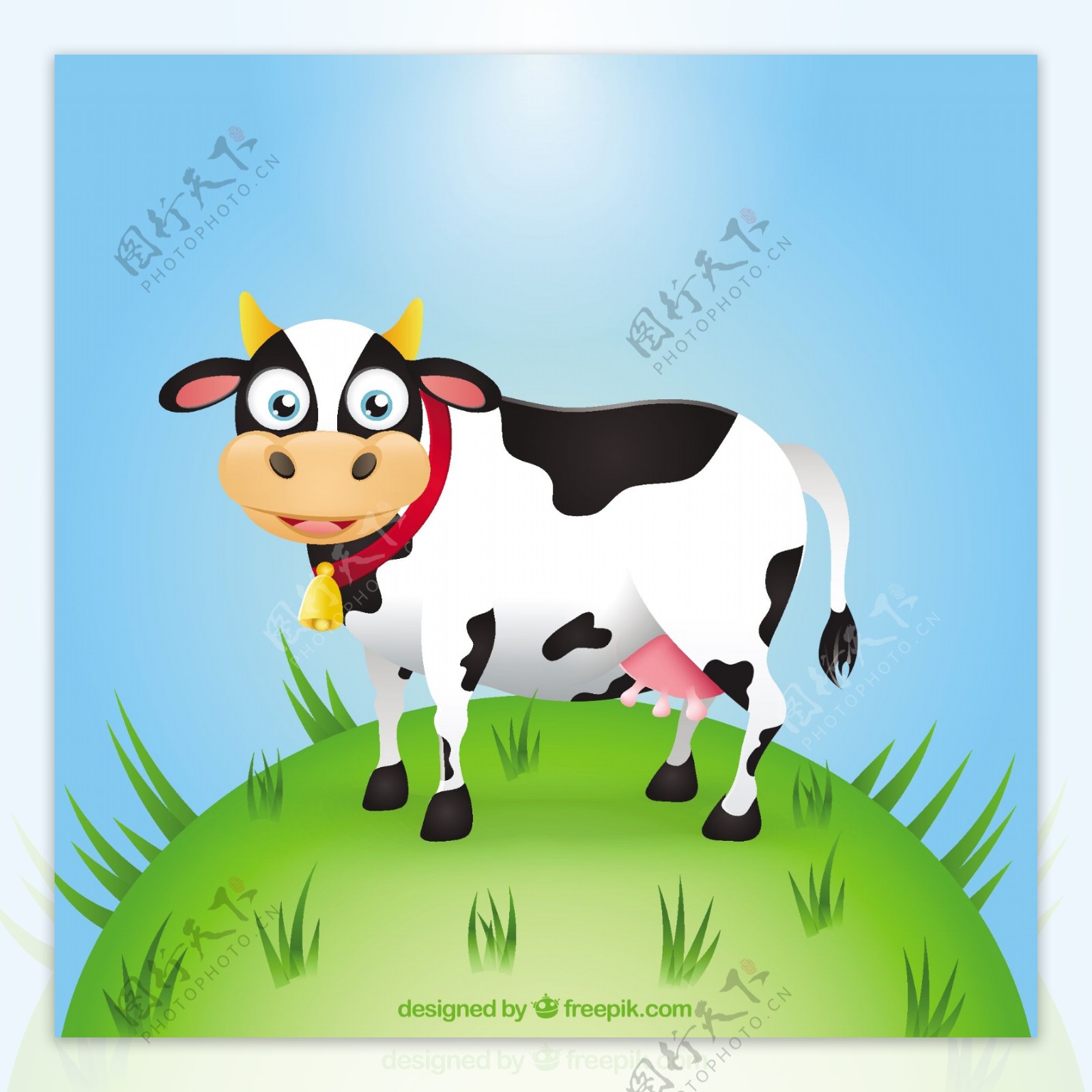 有趣的牛插画图片素材_ID:105606092-Veer图库