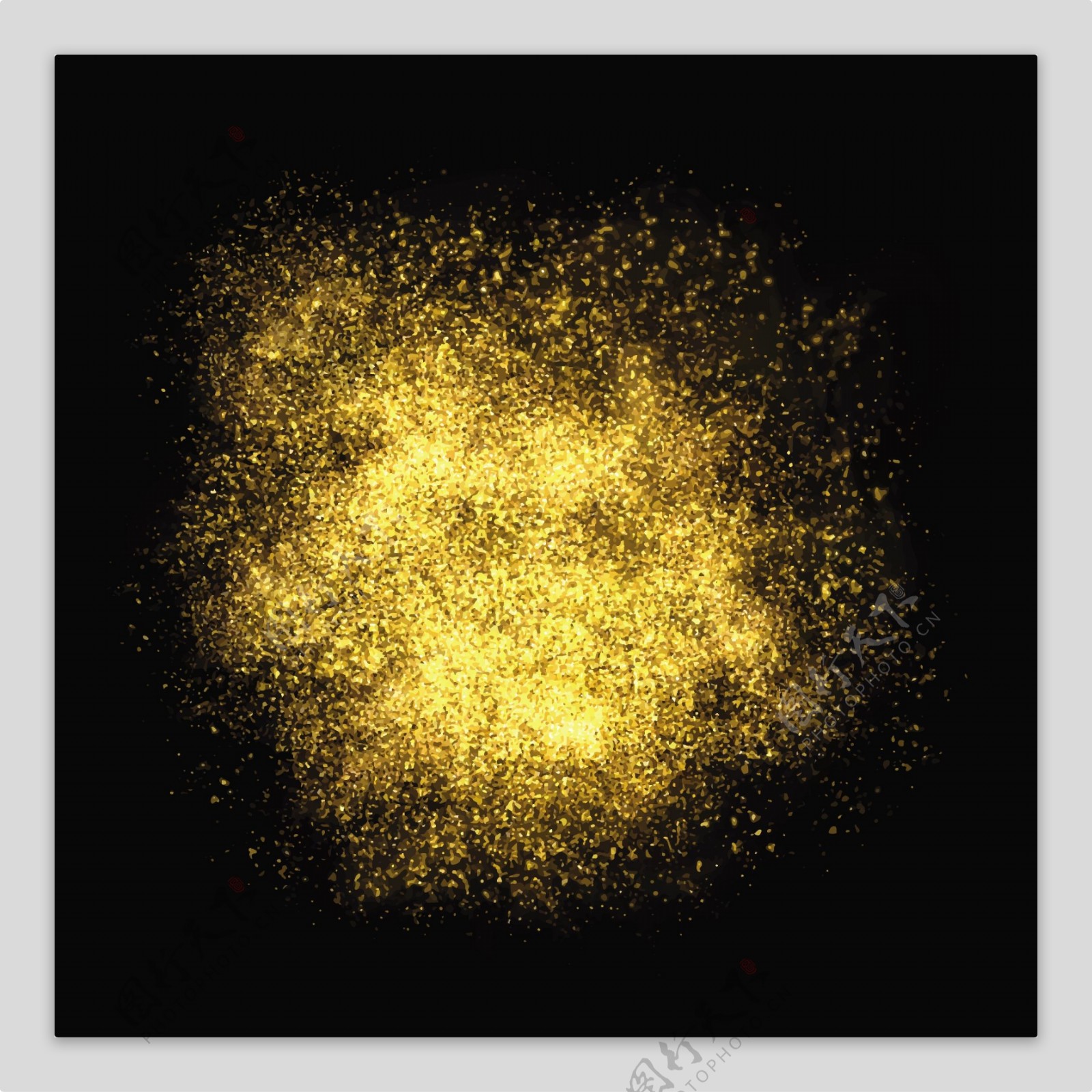 金色尘埃颗粒爆炸背景闪烁着闪闪发光的抽象水花闪耀着金色的爆裂效果