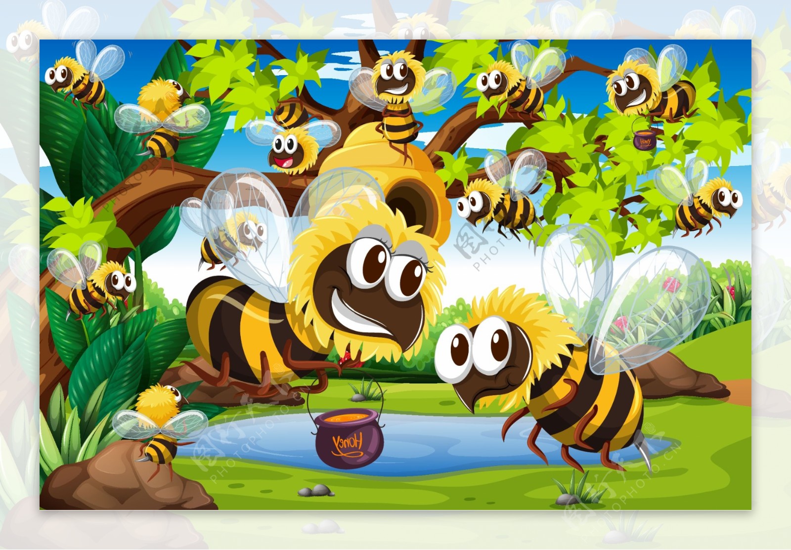 蜜蜂的背景设计