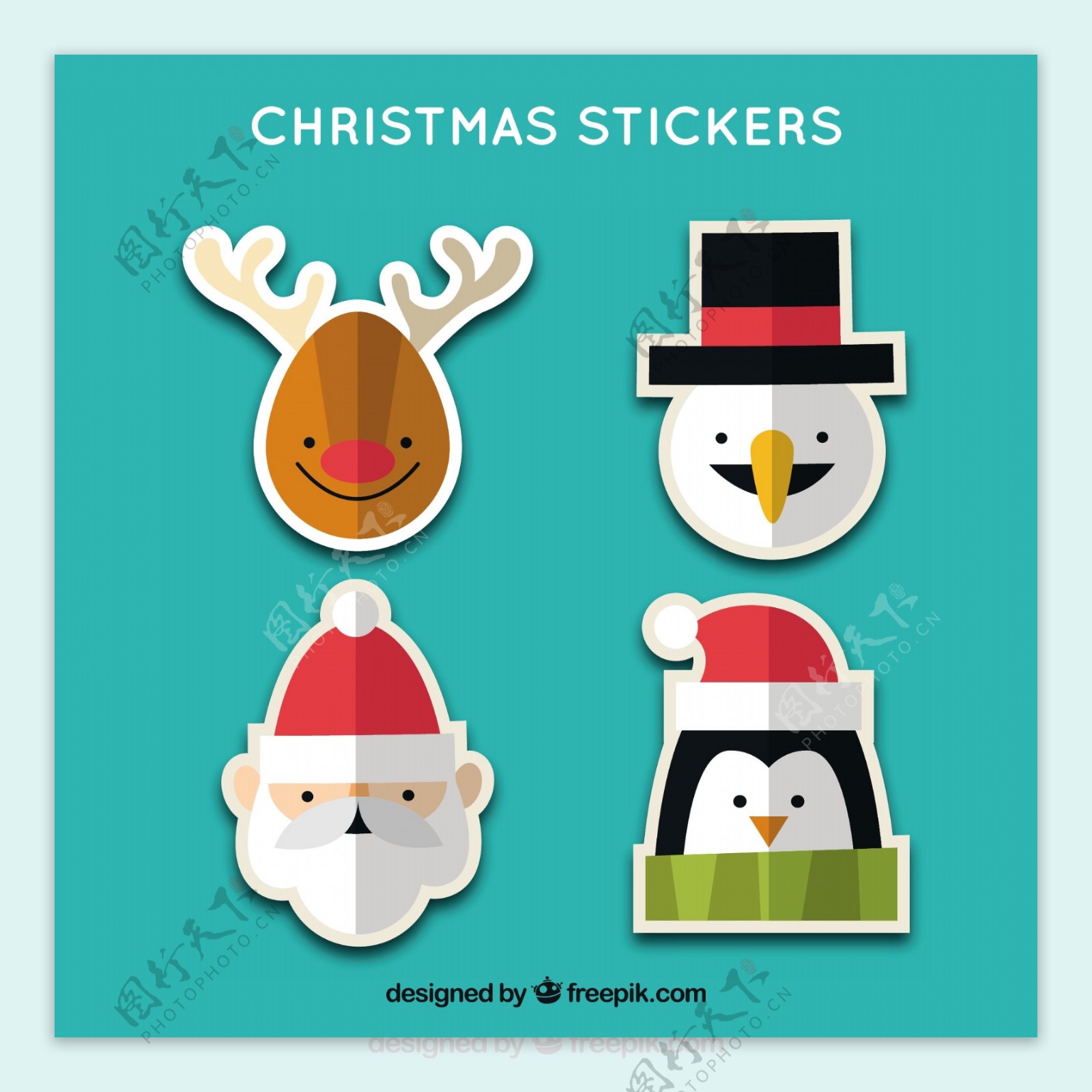可爱的圣诞stikers字符