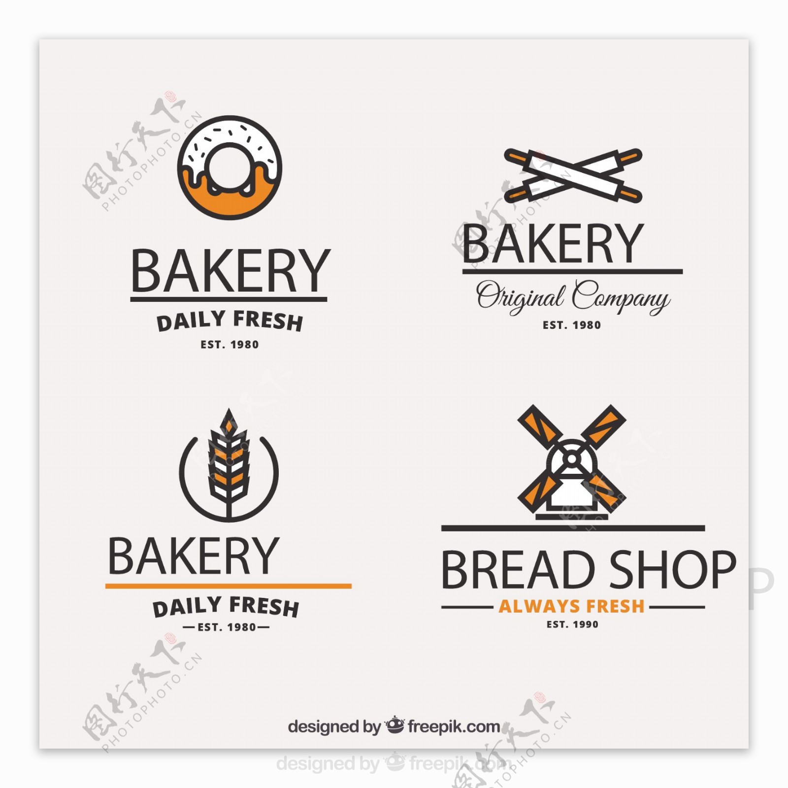 复古的面包店的标志