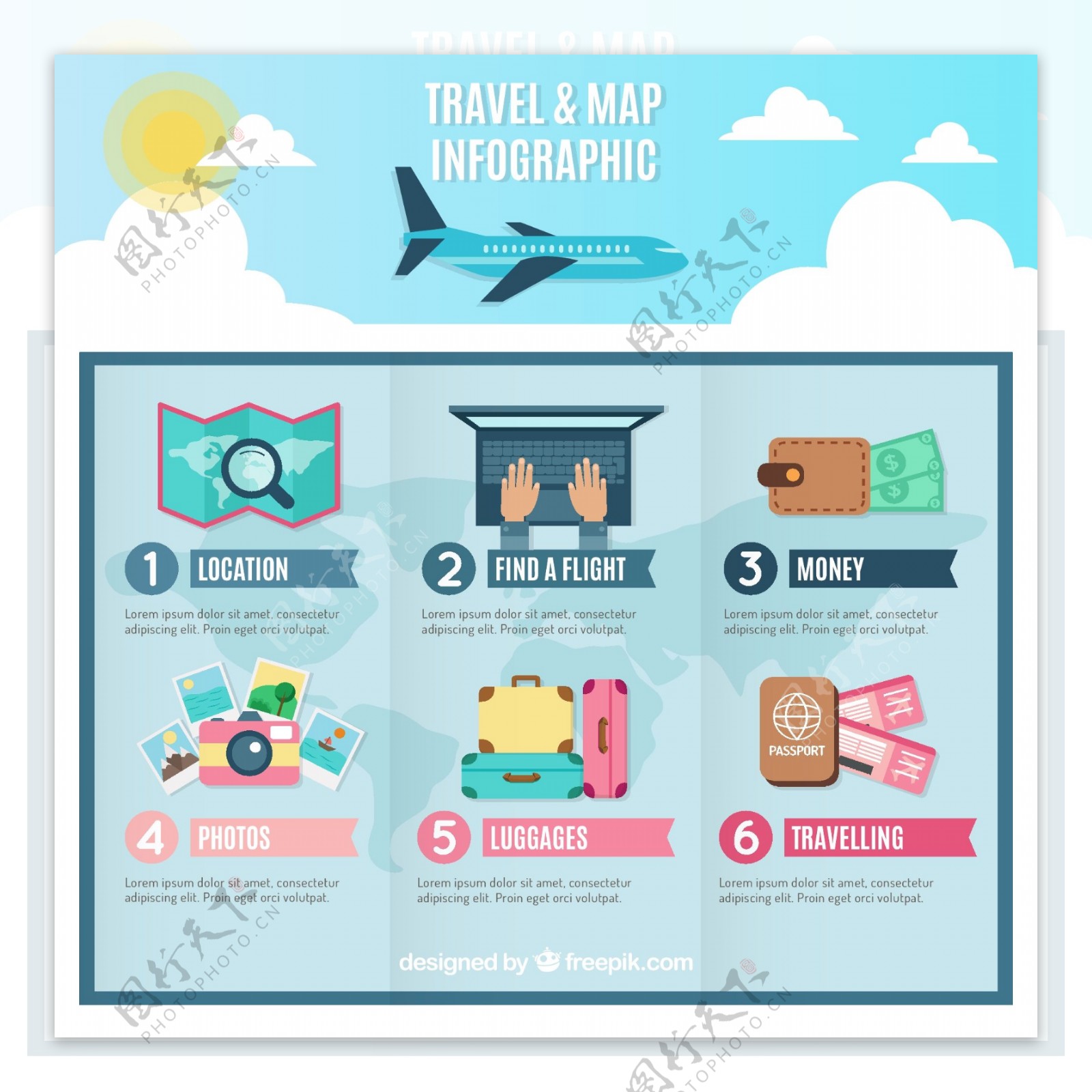 图表旅游元素