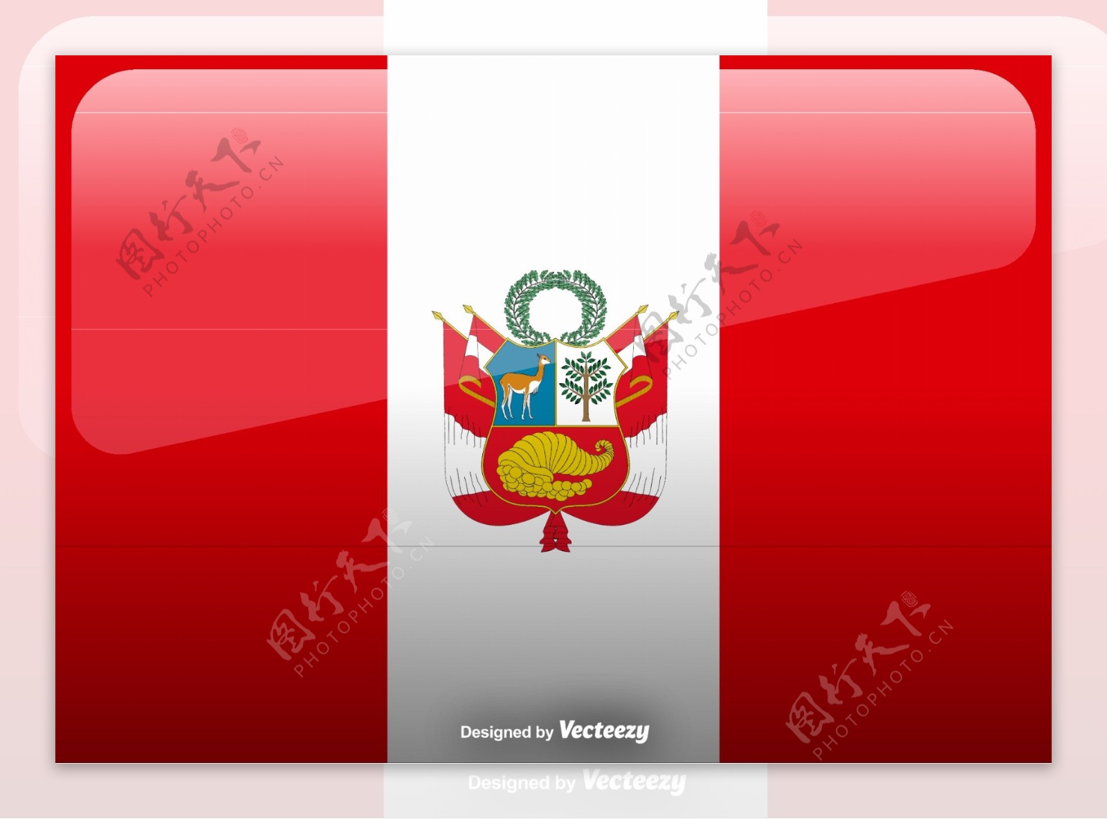 矢量秘鲁国旗图标背景