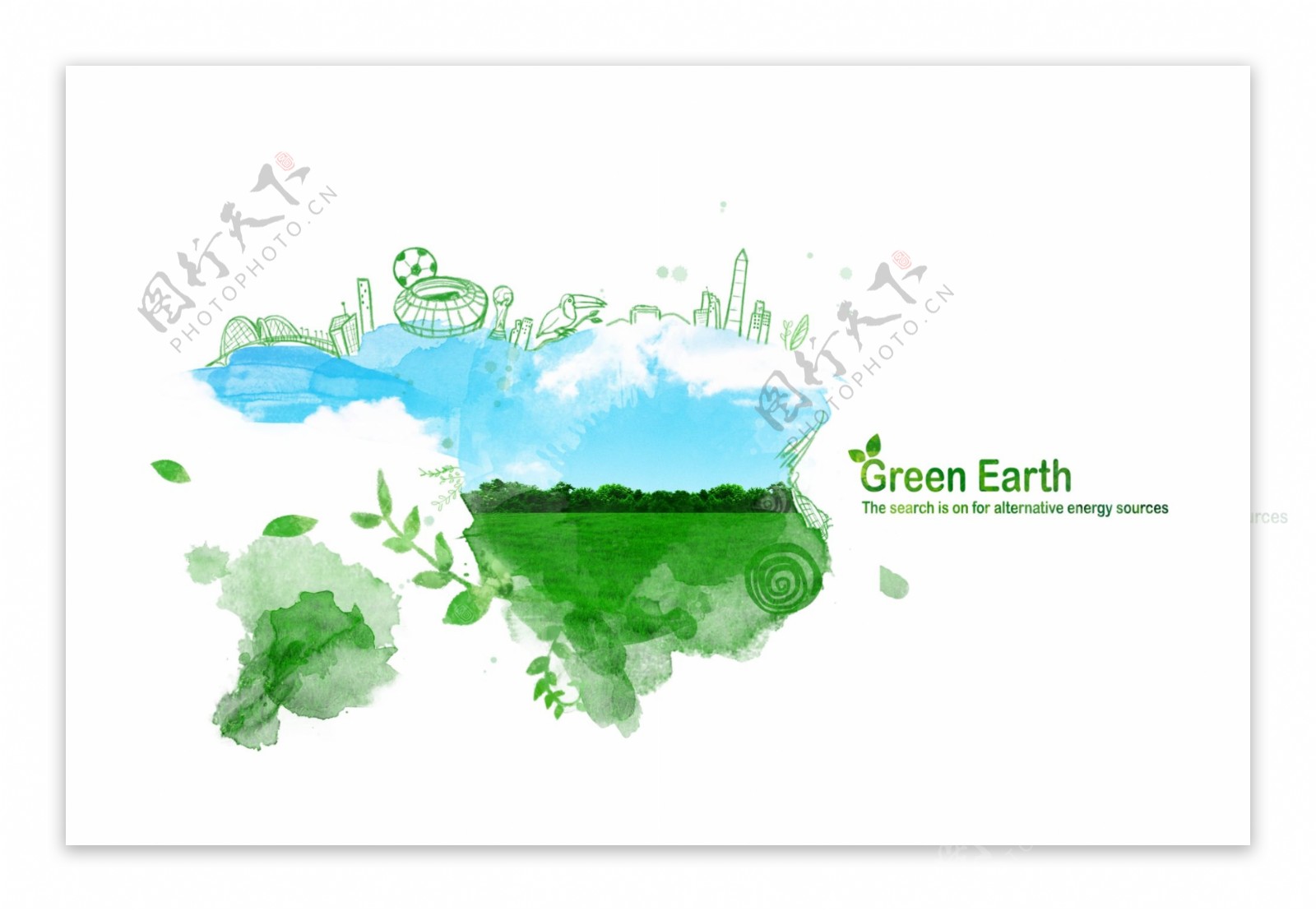 绿色地球创意海报设计