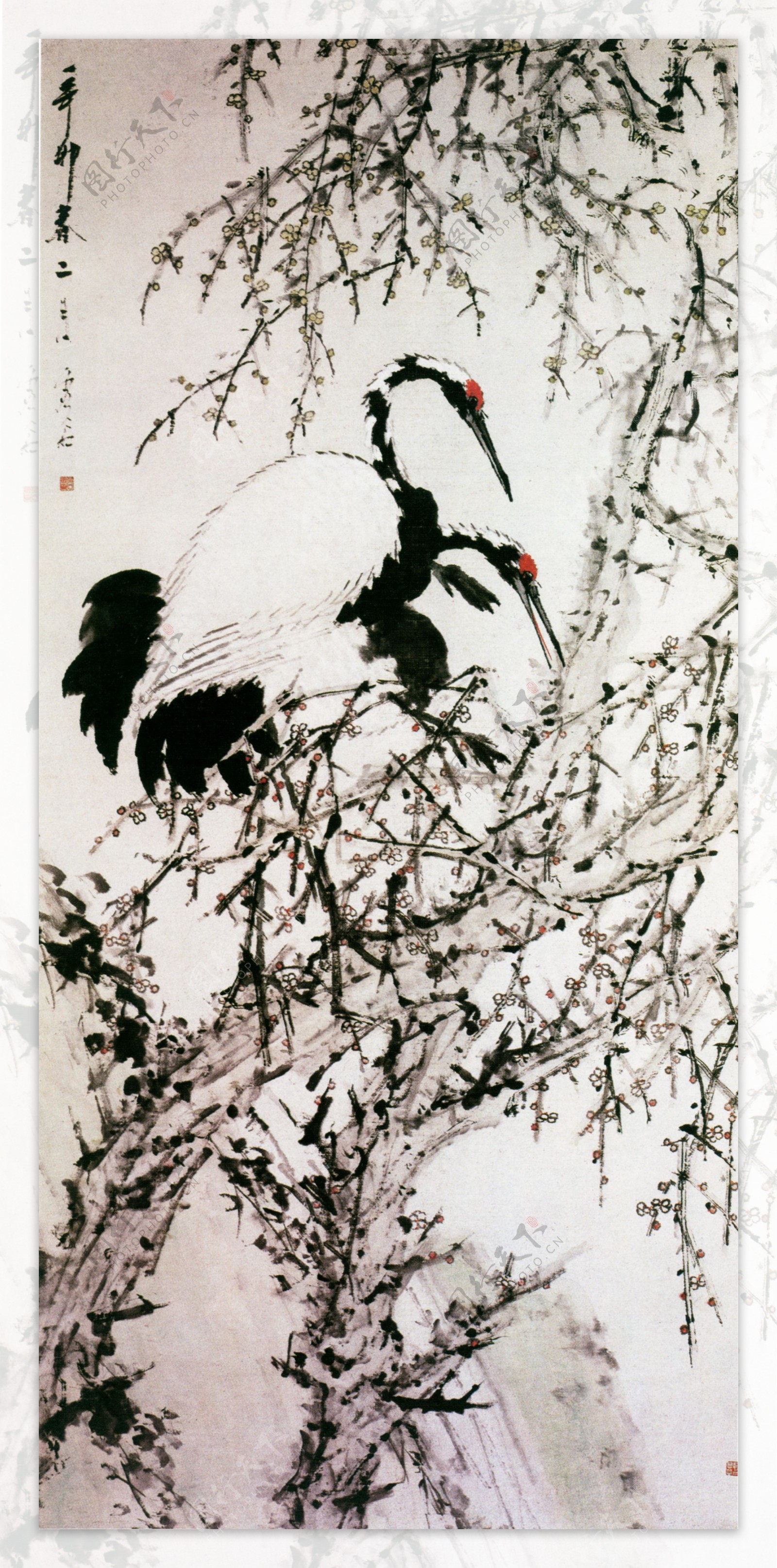 梅鹤图花鸟画中国古画0580