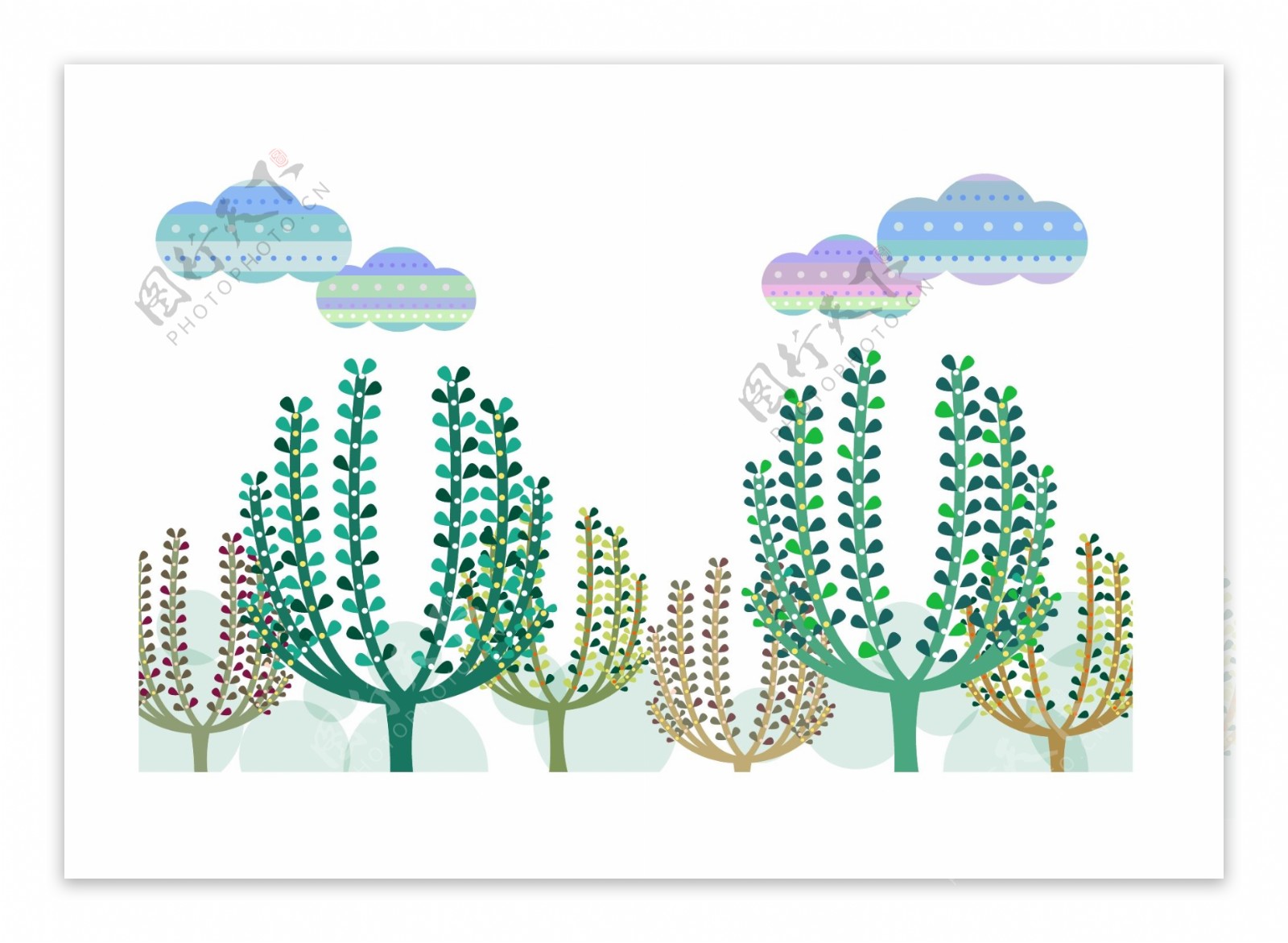 树木插画素材图片