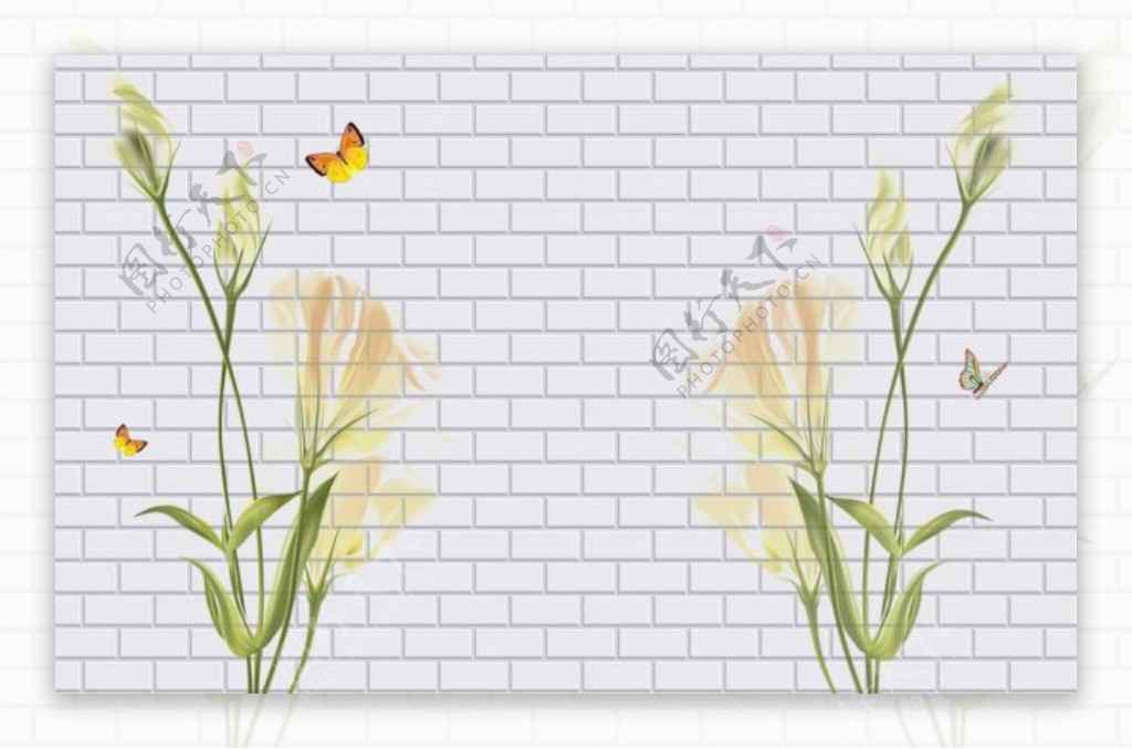 百合花背景墙
