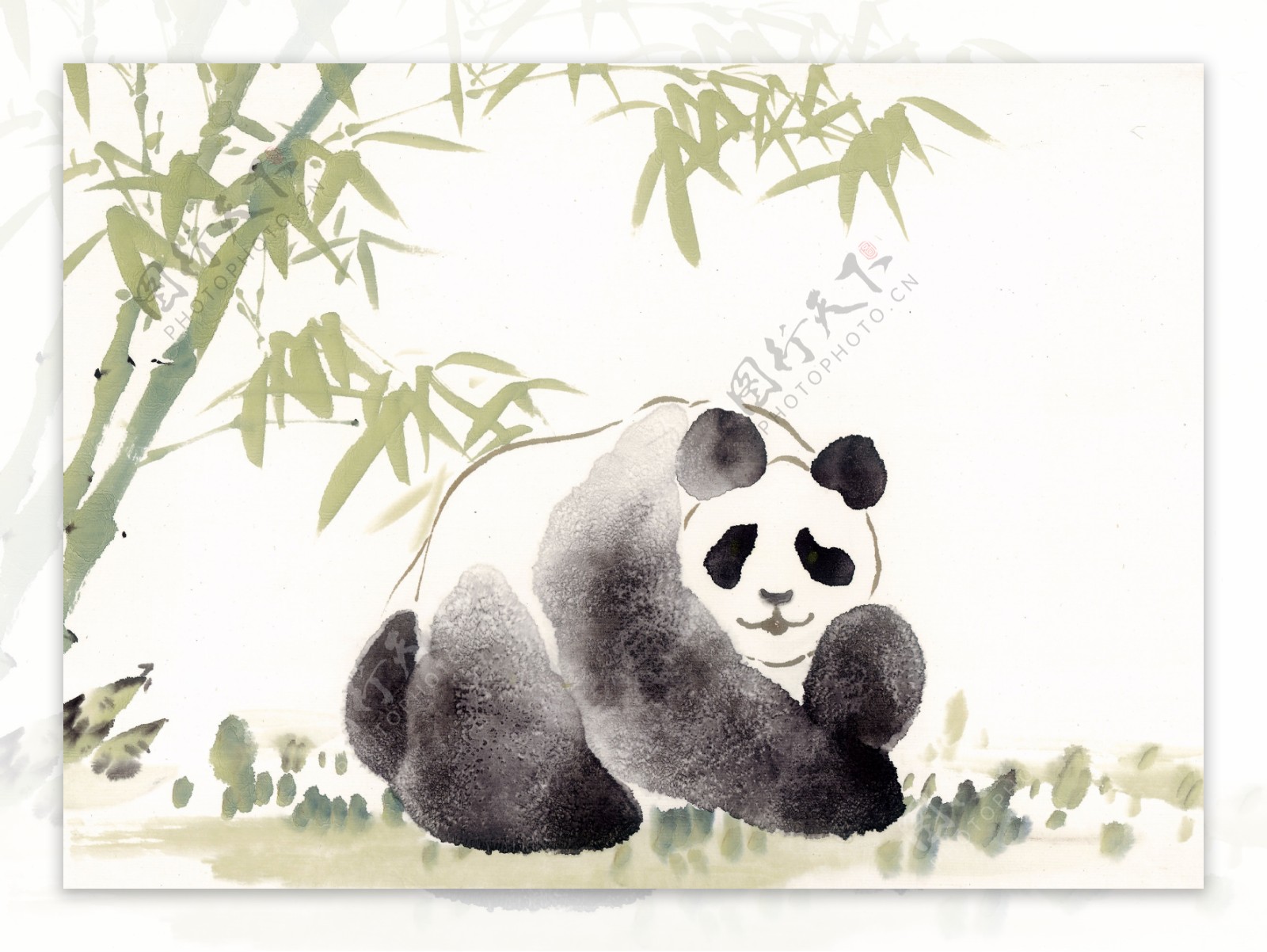 熊猫写意动物画国画0028