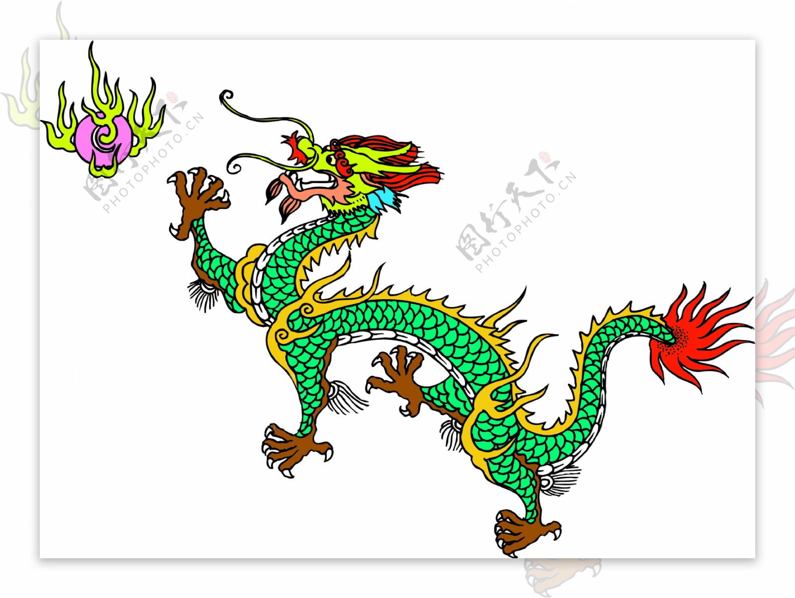 龙纹吉祥图案中国传统图案0038