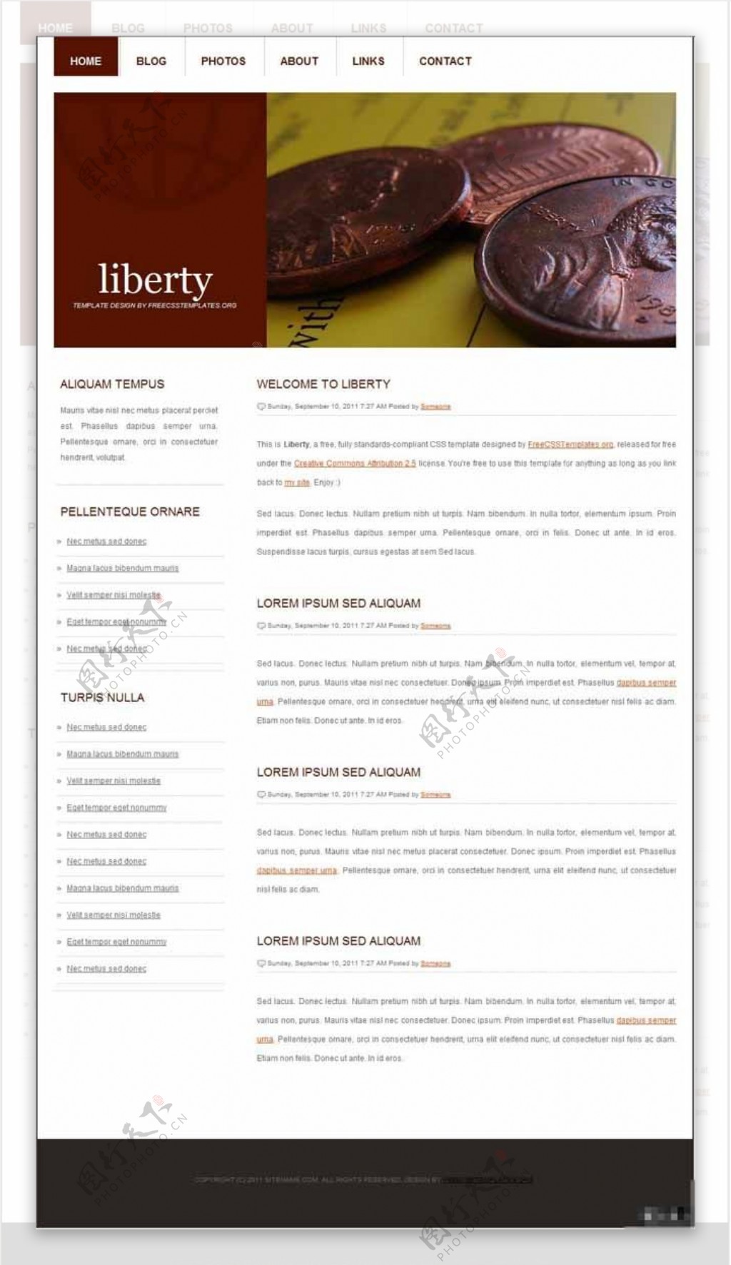 自由货币信息网页模板