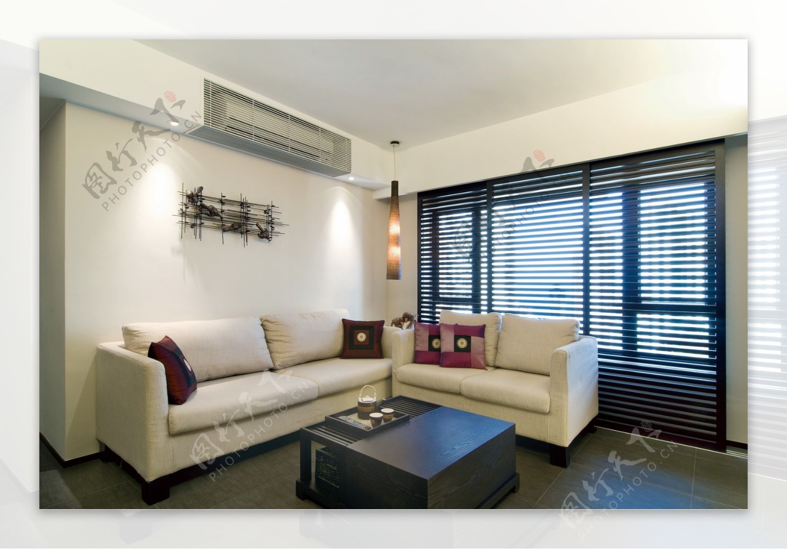 现代简约客厅沙发背景墙设计图