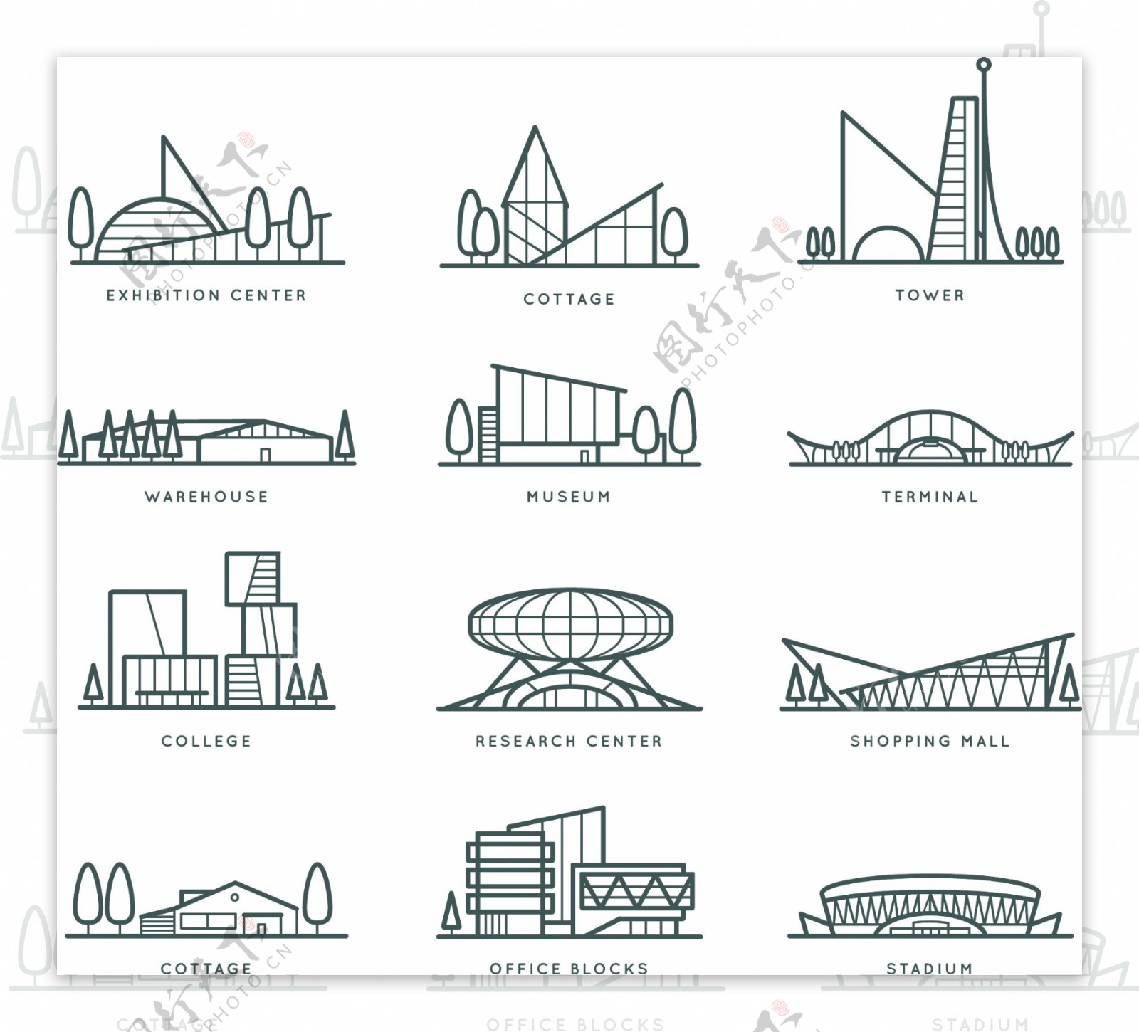 建筑图标图片素材-编号27115448-图行天下