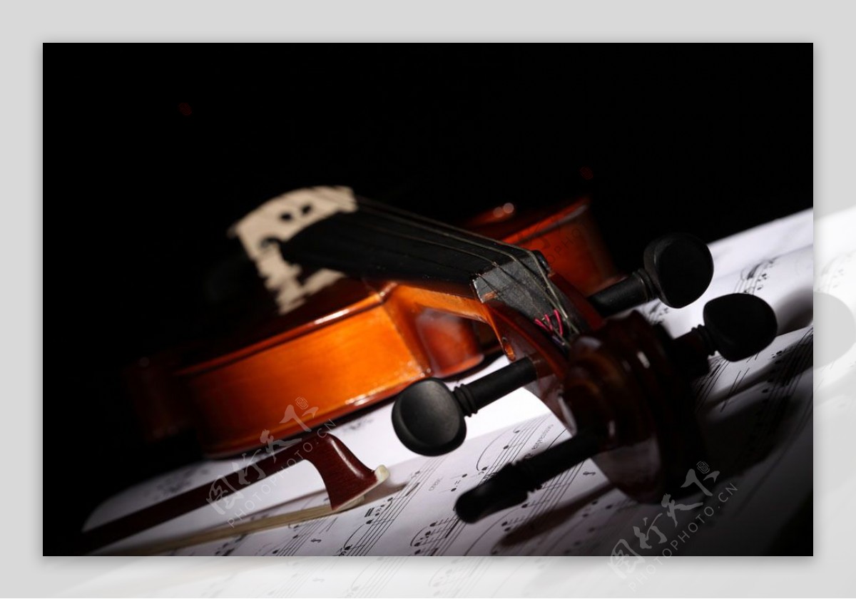 五线谱上的小提琴图片