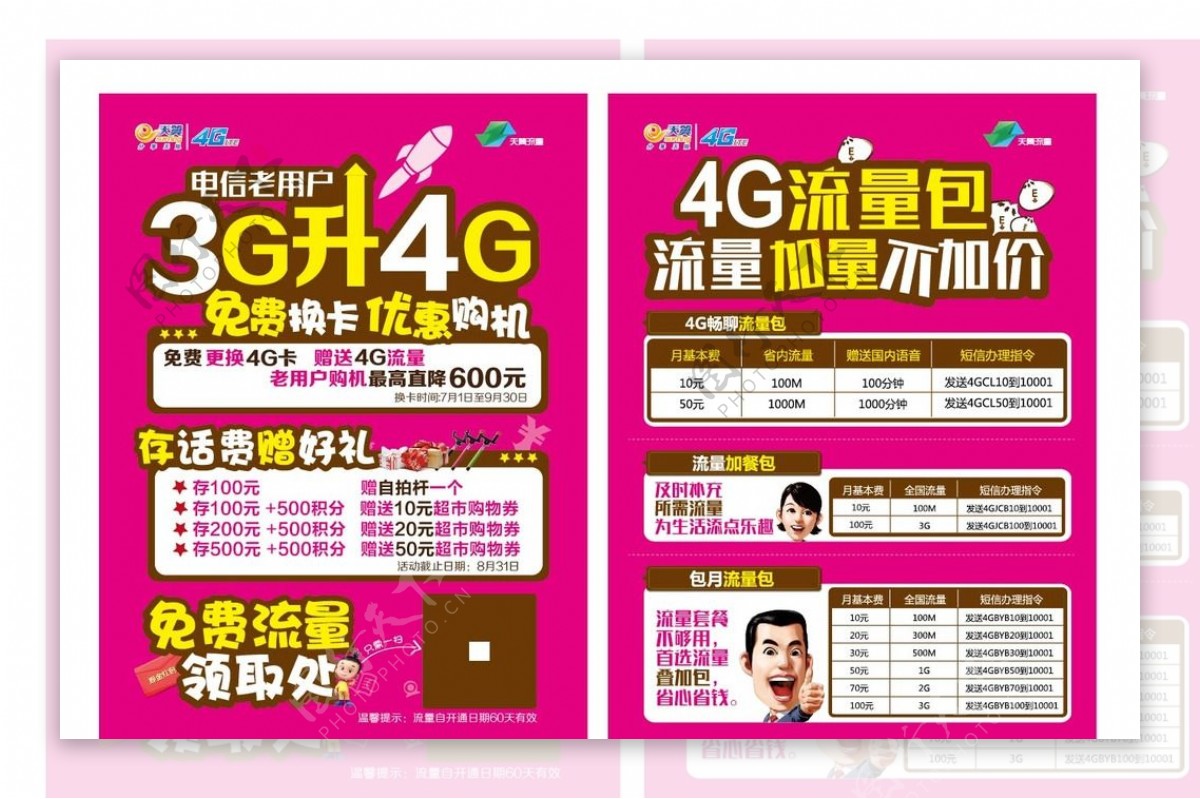 3G升4G流量单页