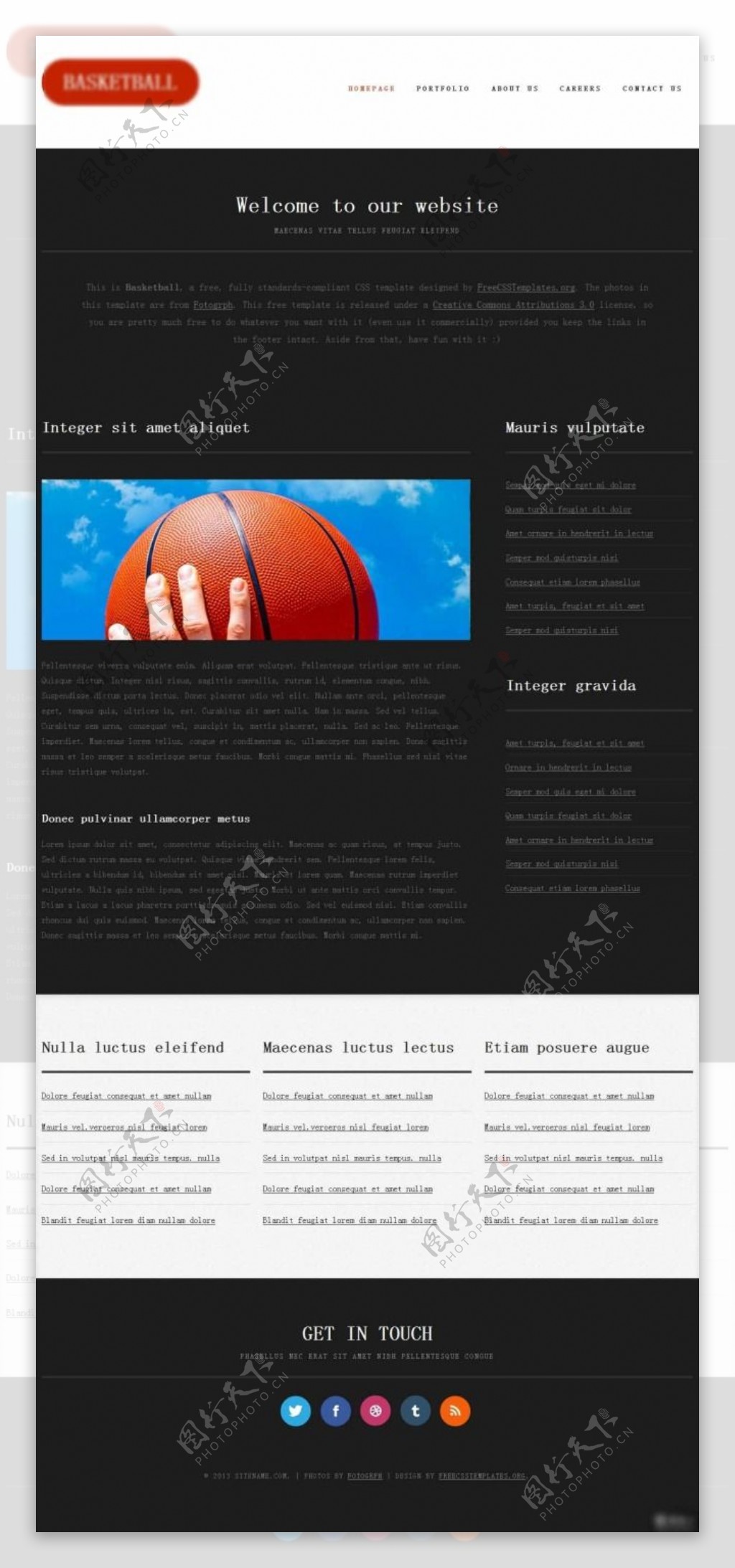 篮球运动信息网页模板