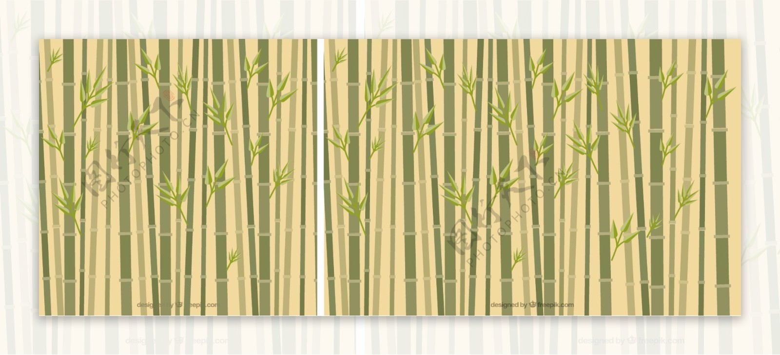 竹背景扁平化风格