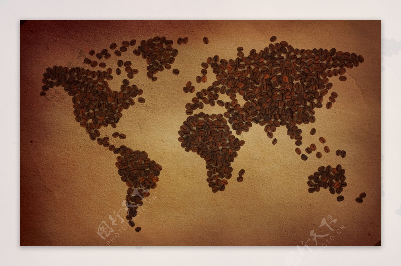 咖啡豆世界地图图片