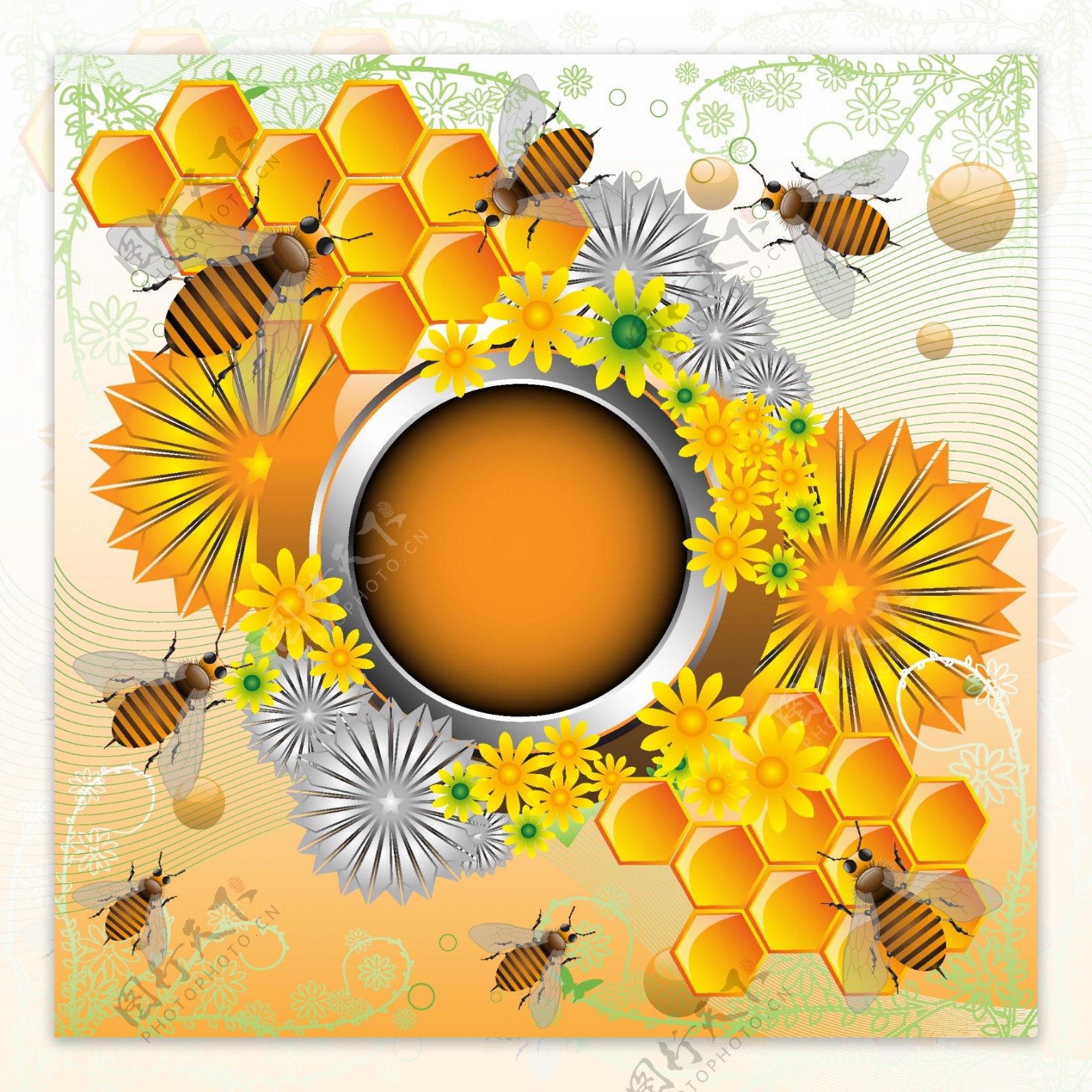 蜂蜜背景矢量图片