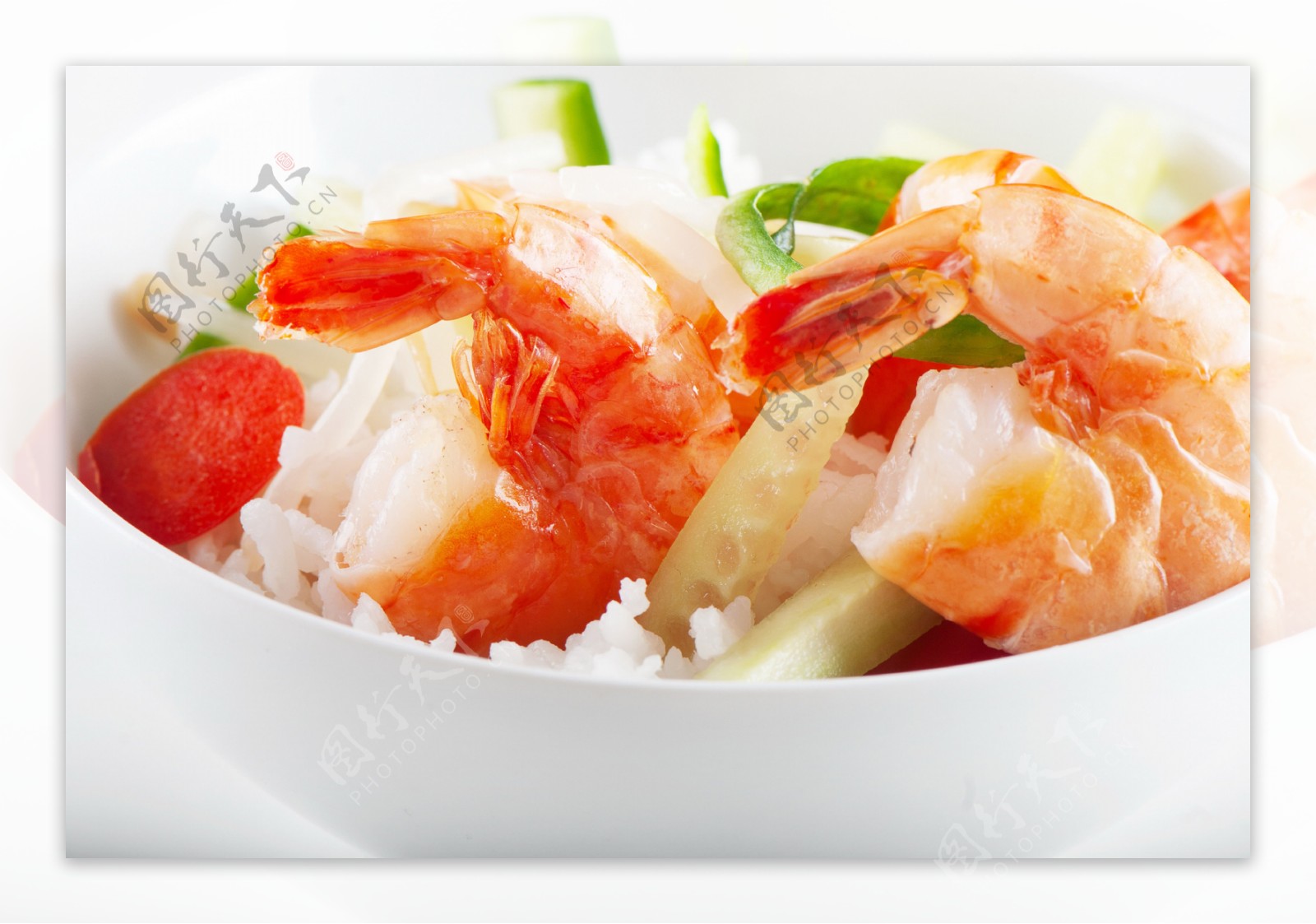 海虾仁白米饭图片
