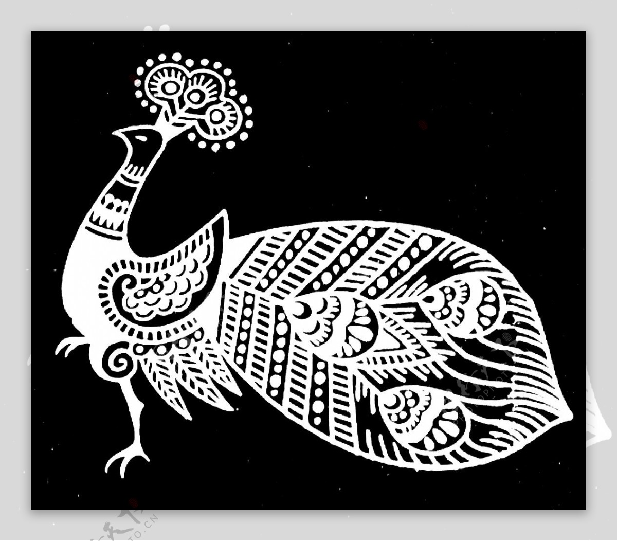 鸟兽纹样传统图案0016