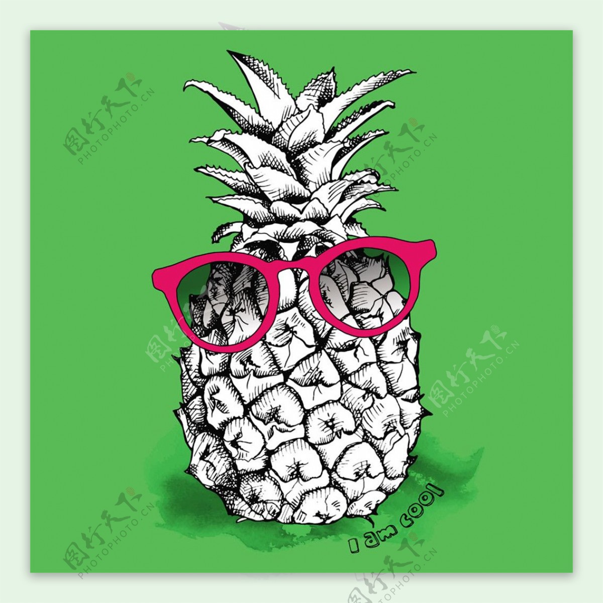 眼镜菠萝背景图片