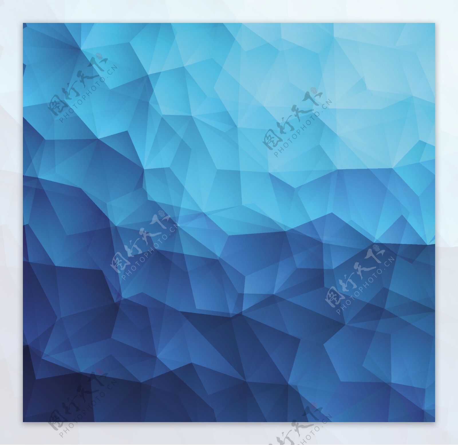 蓝色三角形几何背景图片