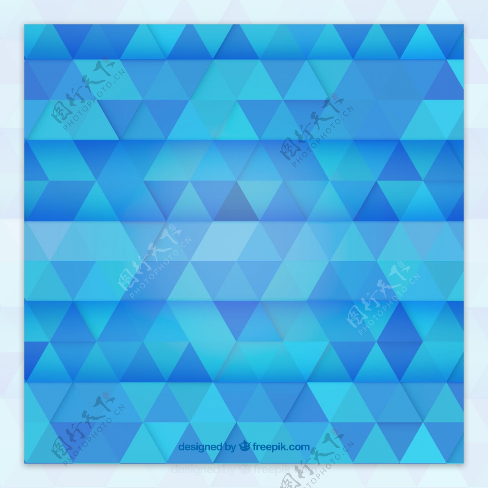 蓝色三角形拼接背景矢量素材图片