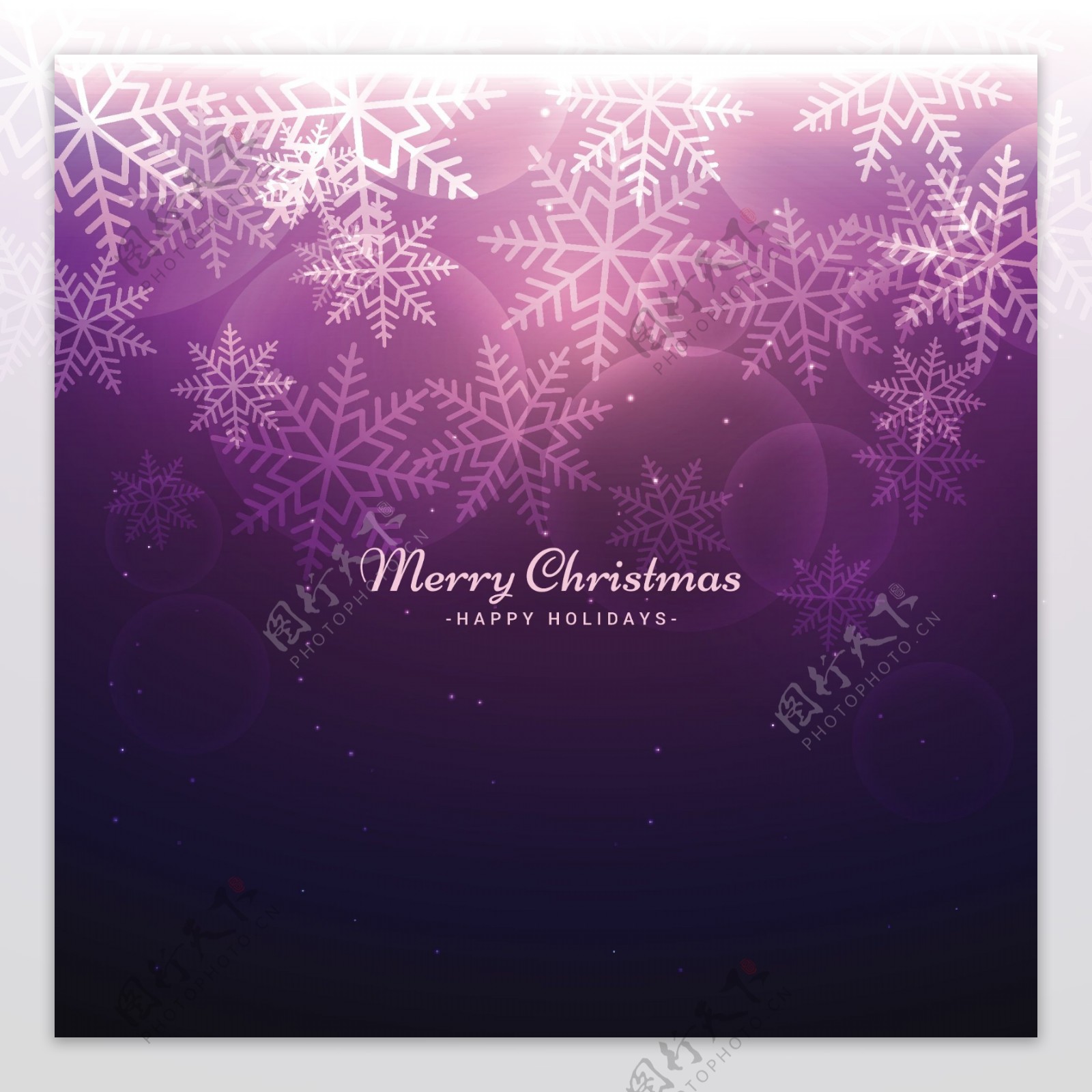 紫色的雪花圣诞背景