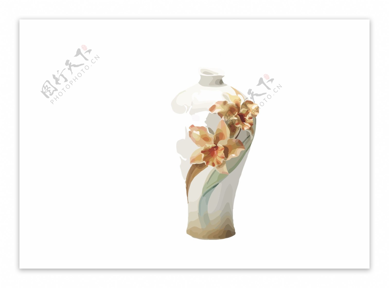 高贵的陶瓷花瓶矢量图