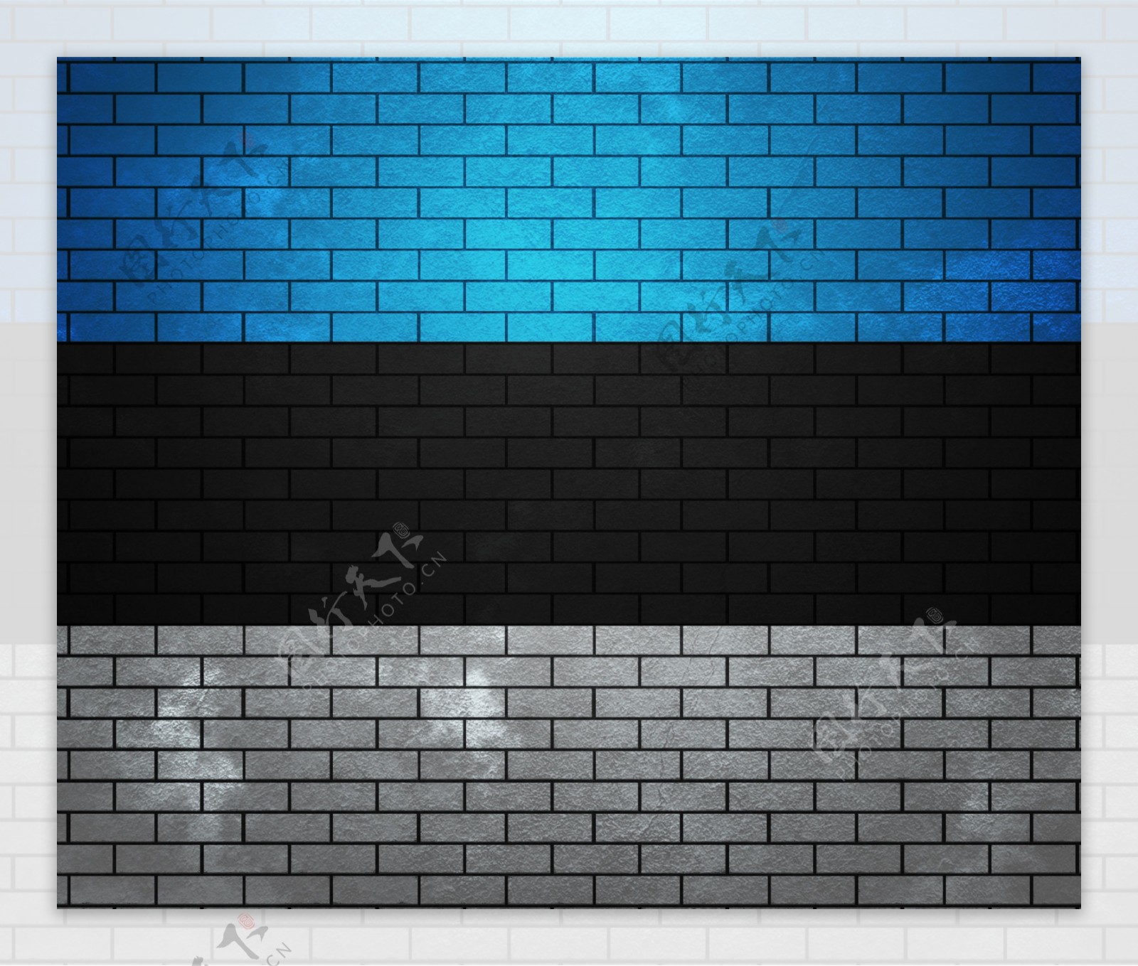 爱沙尼亚在砖墙上的旗帜