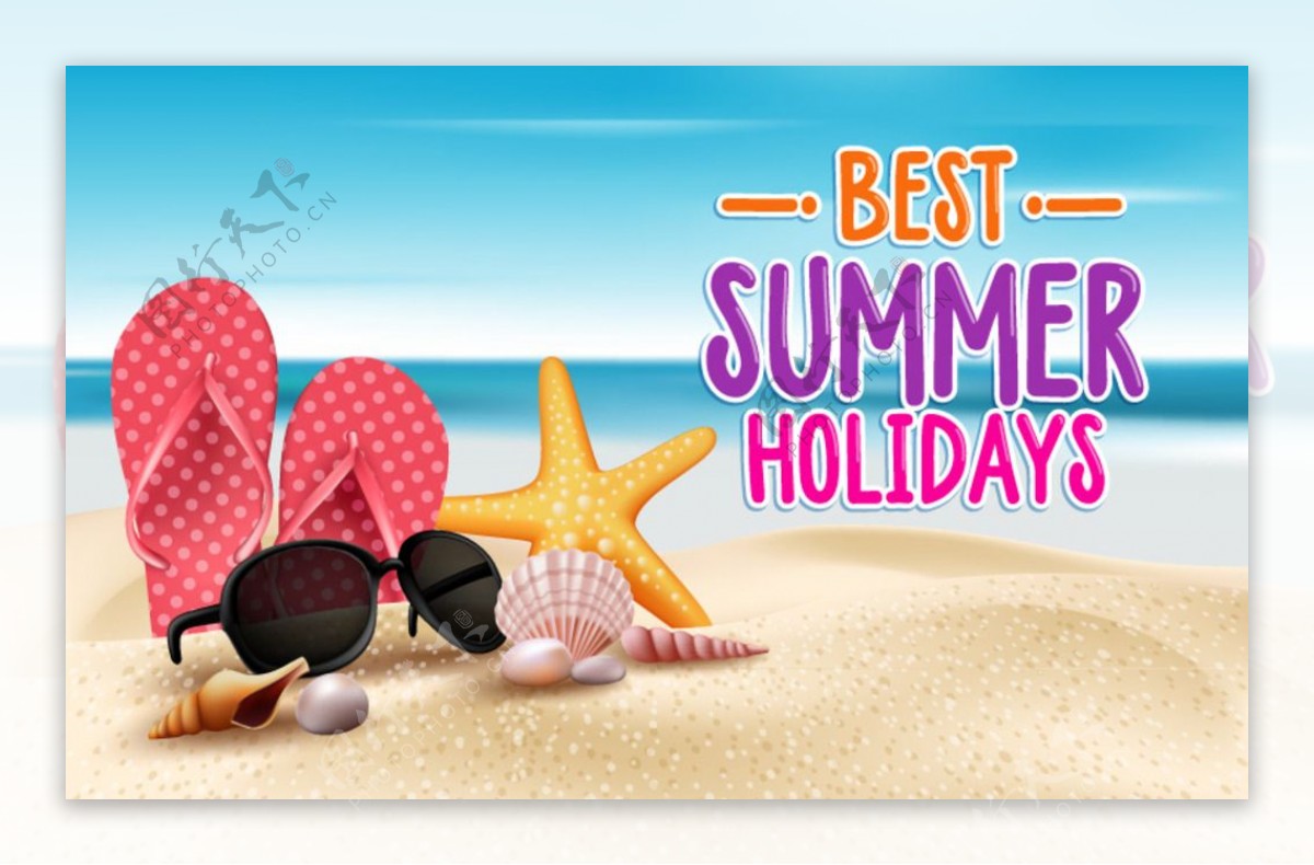 夏季沙滩度假海报