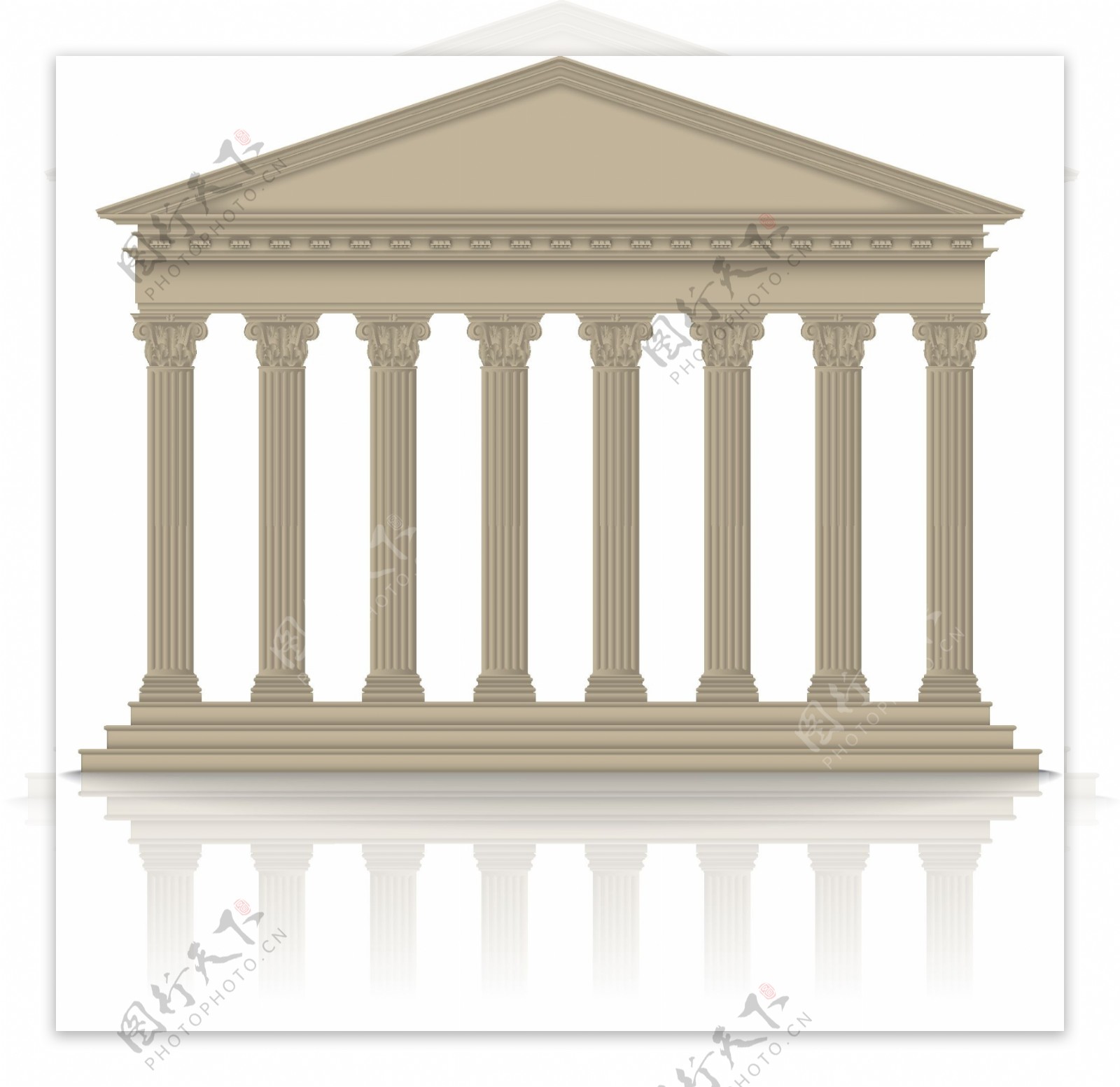 棕色调的罗马柱建筑