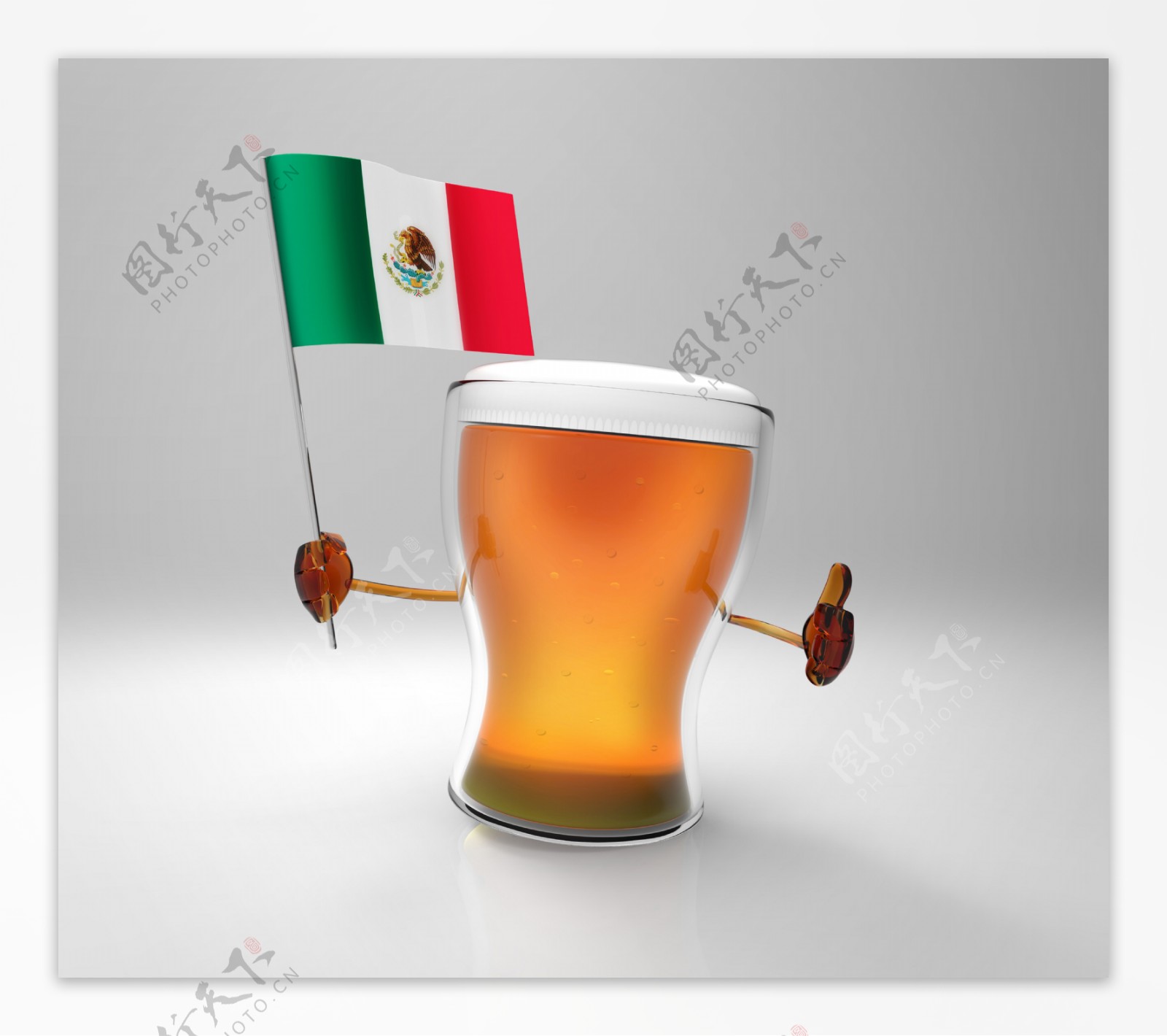 墨西哥国旗与啤酒图片