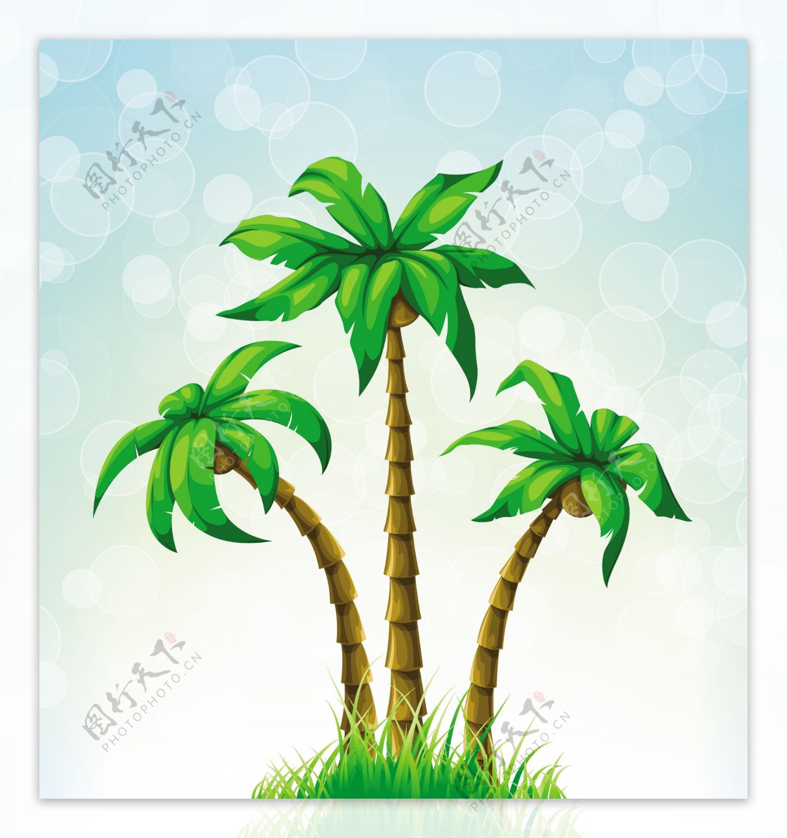 夏日椰子树矢量素材