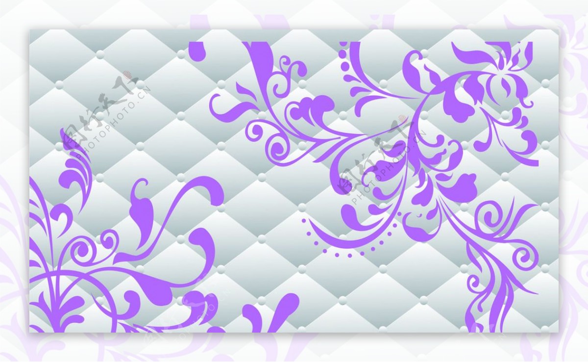 精典紫色花纹底纹边框