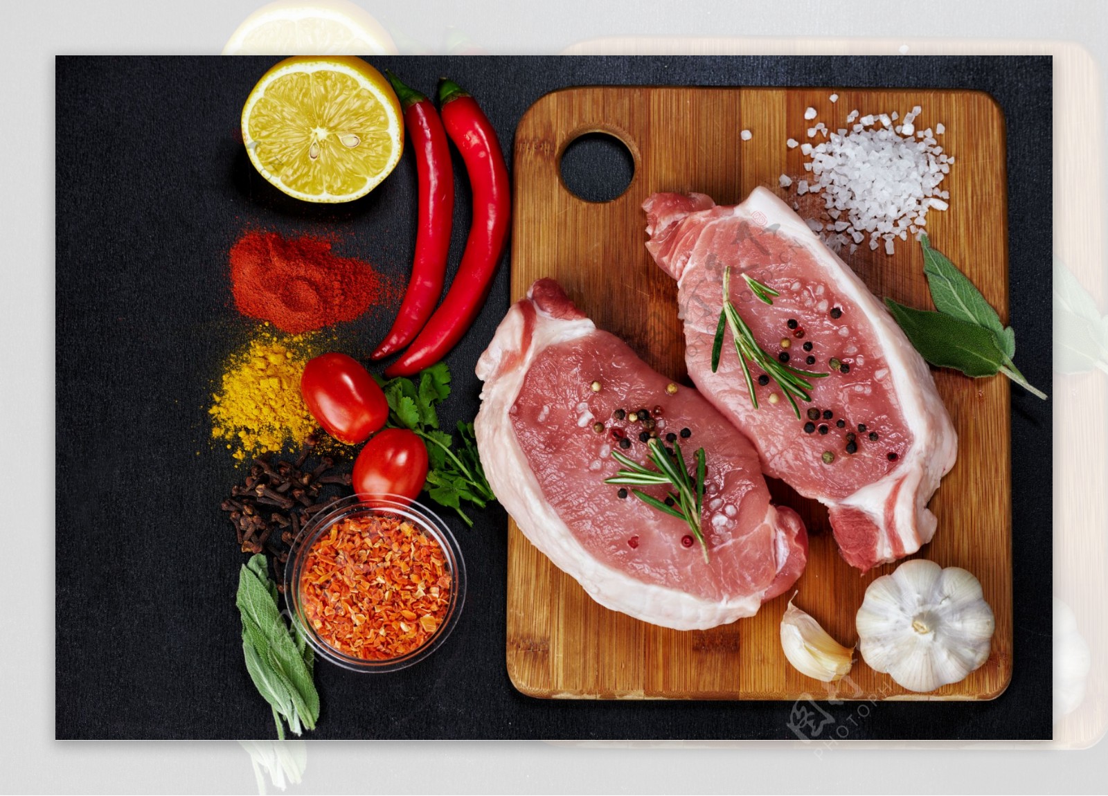 猪肉和花椒红椒图片
