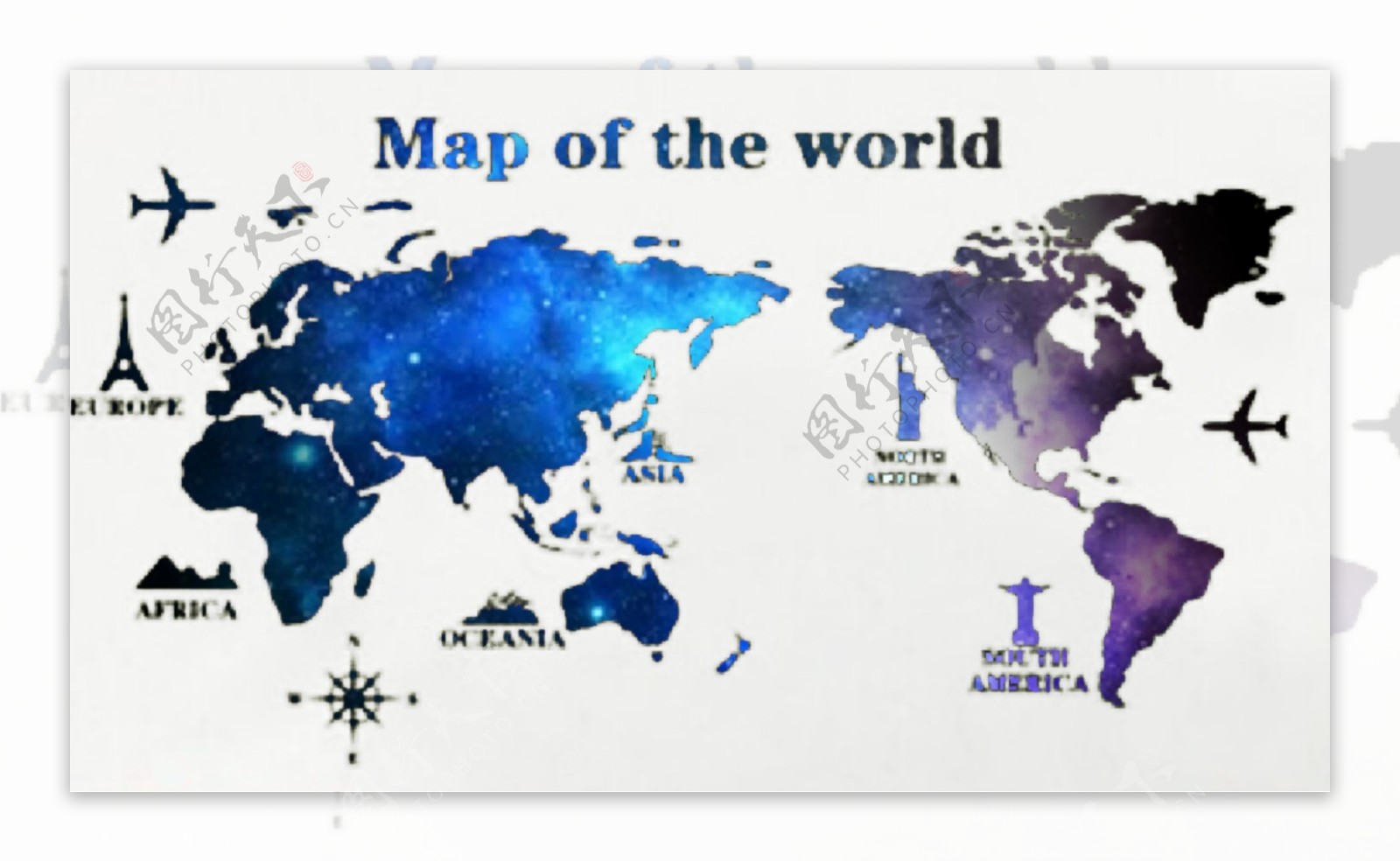 地图时尚色彩世界地图创意