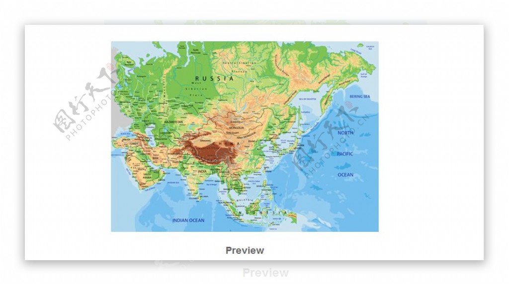 亚洲地理地图