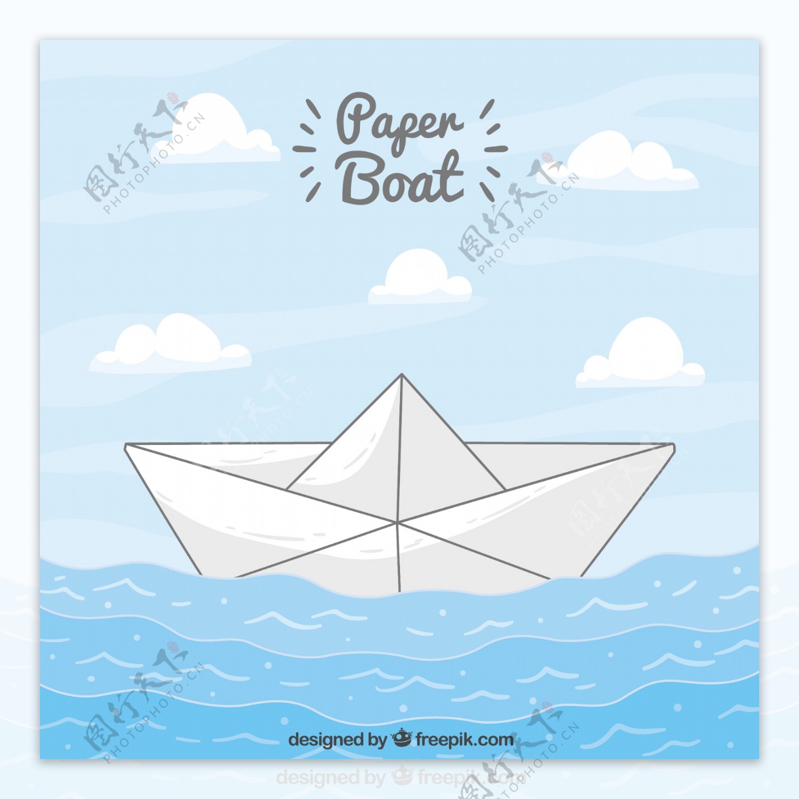 纸船背景