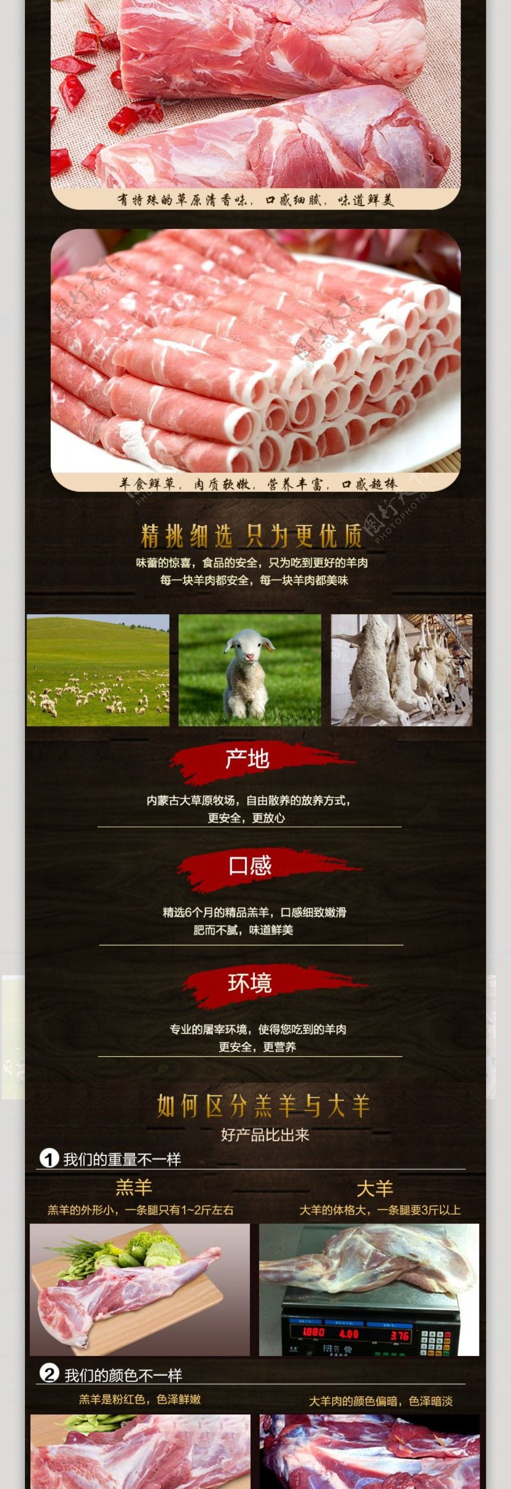 淘宝海报牛羊肉产品礼盒详情页设计