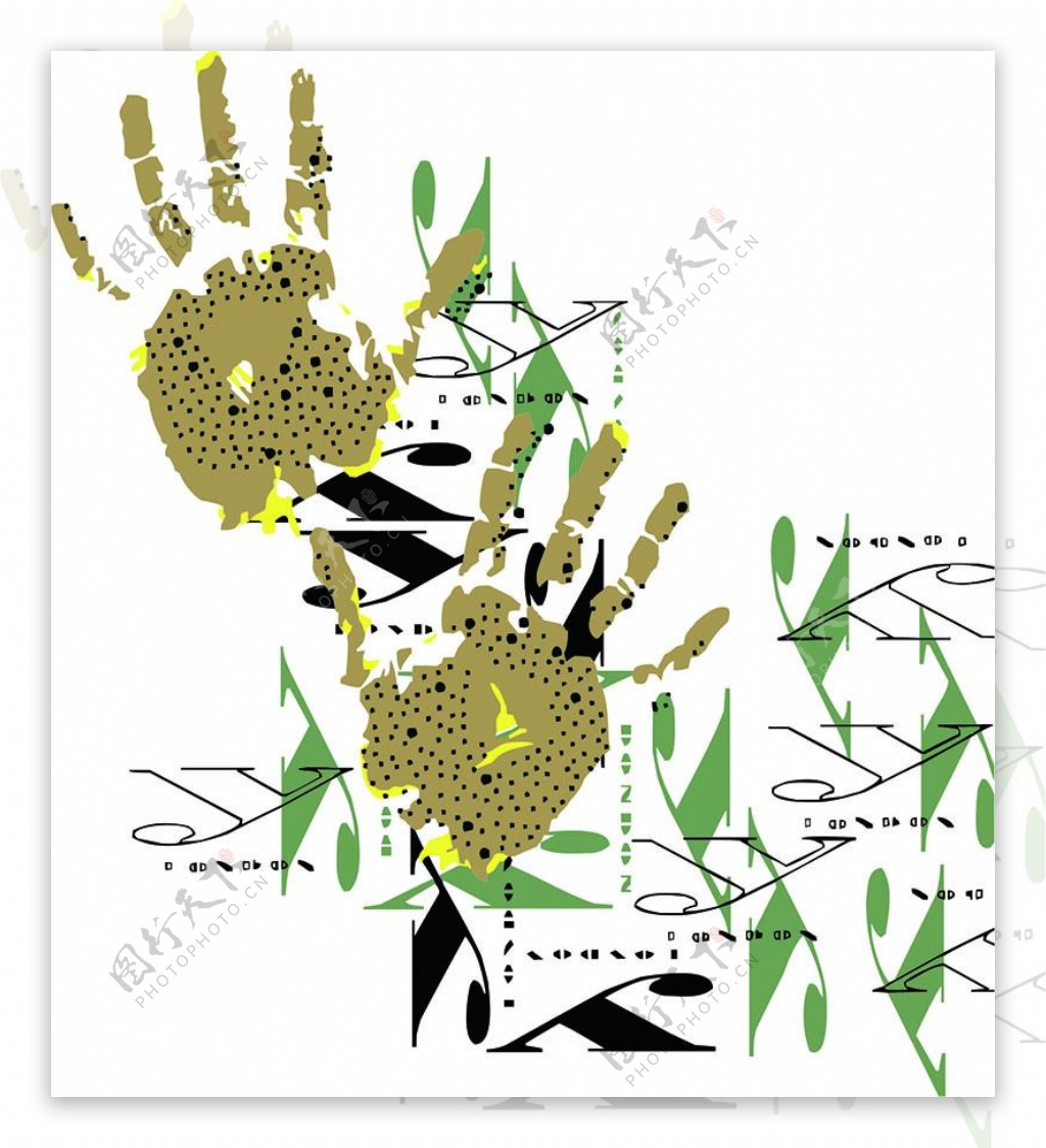 手掌树叶花纹背景图案