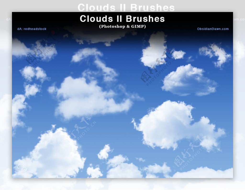 高清真实的云彩云朵Photoshop笔刷素材下载